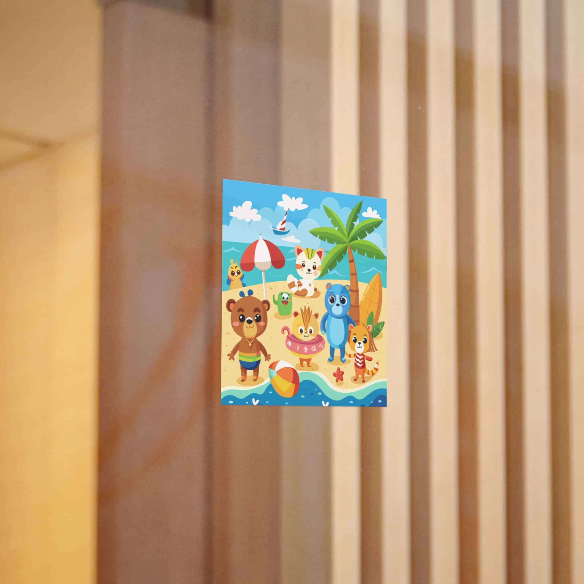 Adorable Beach Animals Enjoying Summer Fun Cute Cartoon (6) Die Cut Stickers Dtf - Image 10
