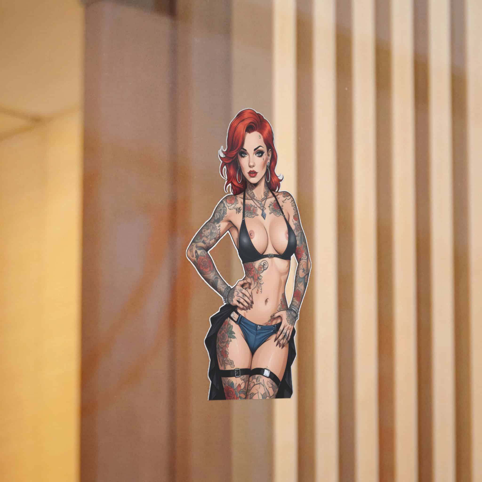 Tattooed Sexy Woman 26 Die Cut Stickers Dtf - Image 12