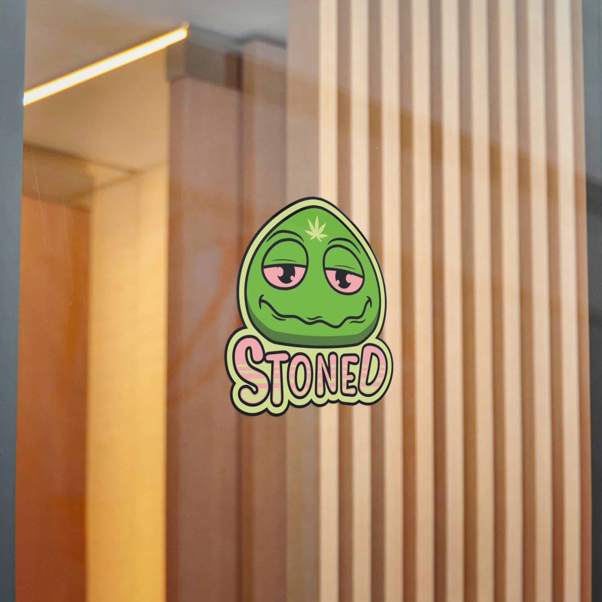 Stoned Emoji Red Eye Sticker Lips Mouth Smoking Quote Vector Shirt Print Design Die Cut Stickers Dtf - Image 20