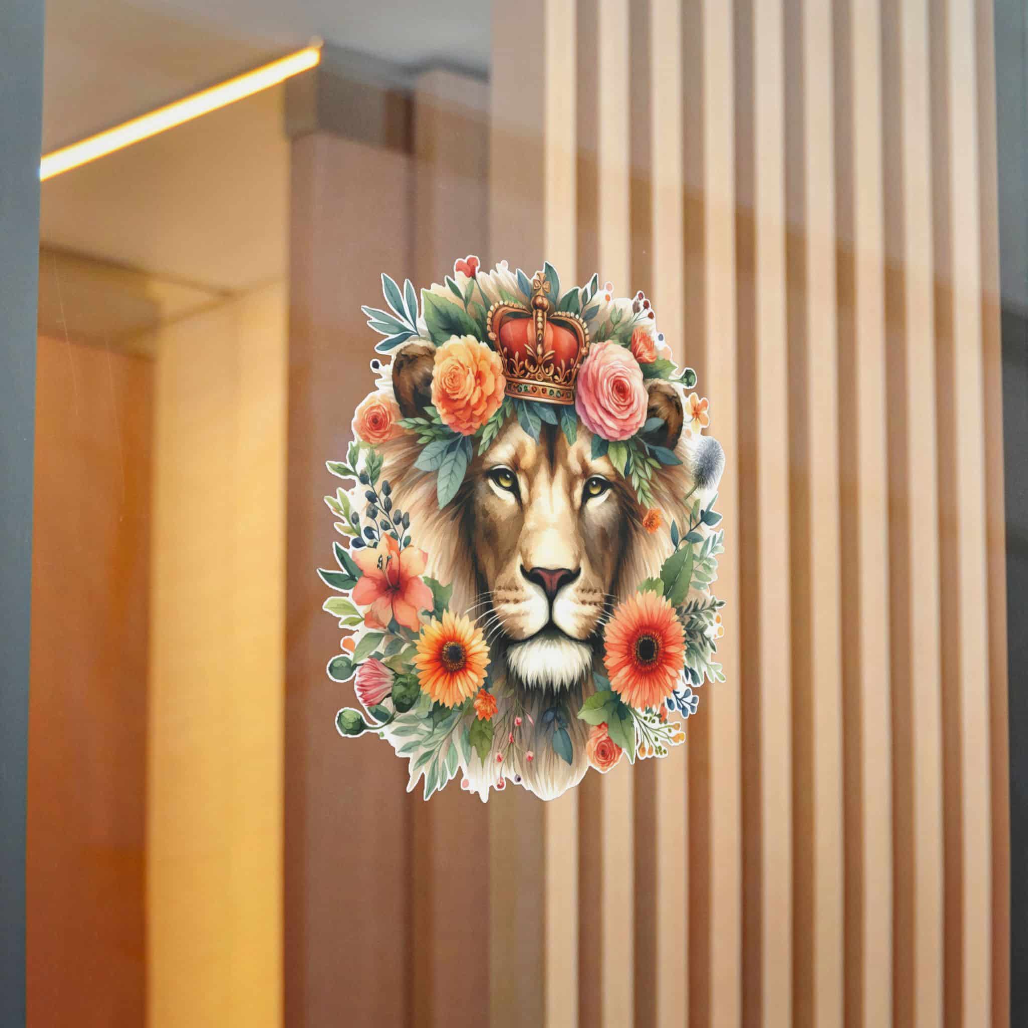 Lion With Floral Crown Die Cut Stickers Dtf - Image 22