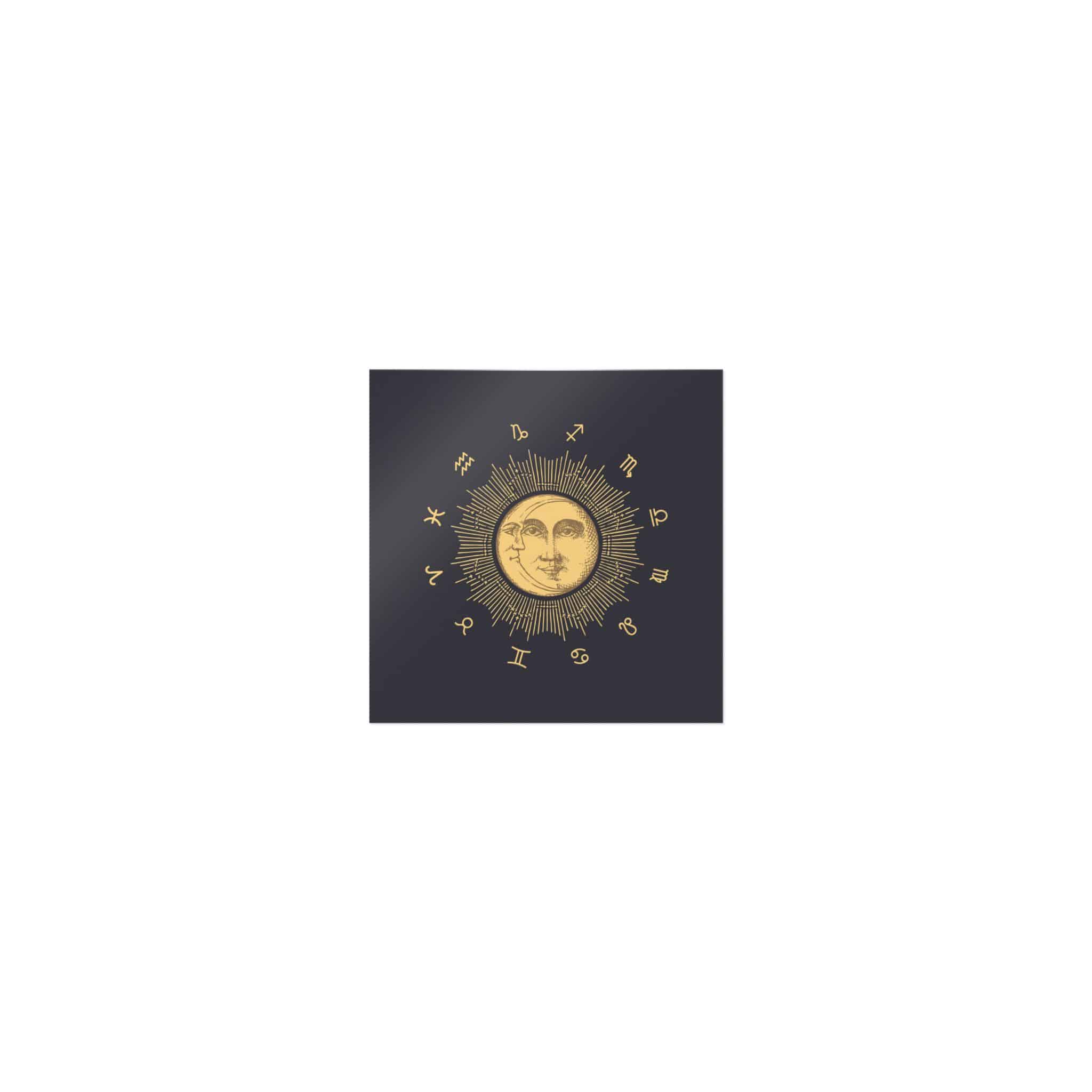 Zodiac Circle With Sun Crescent Drawing Die Cut Stickers Dtf - Image 17