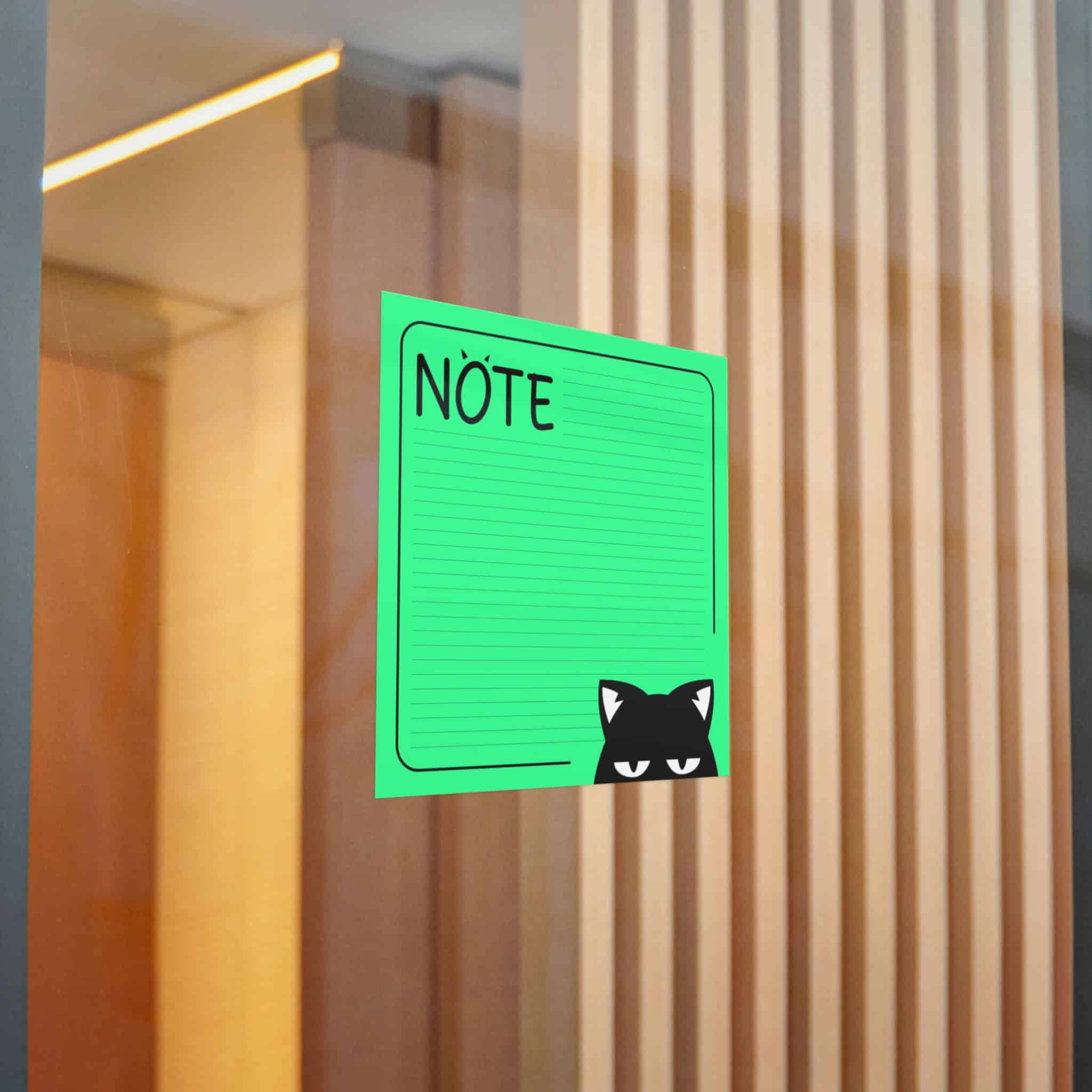 Green Note List With Black Cat Green Cat Note Template Stylish Green Notebook With Black Cat Die Cut Stickers Dtf - Image 16