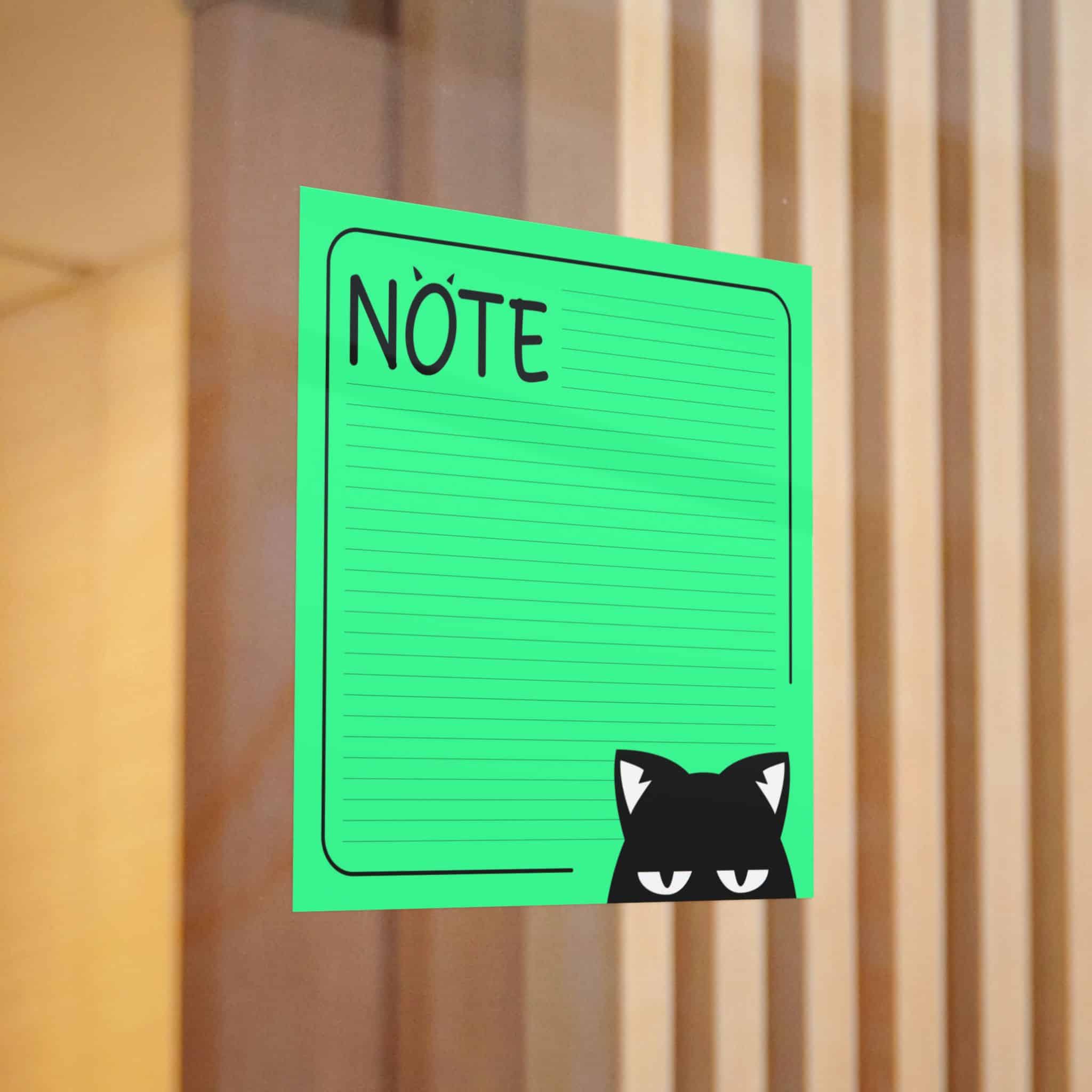 Green Note List With Black Cat Green Cat Note Template Stylish Green Notebook With Black Cat Die Cut Stickers Dtf - Image 12