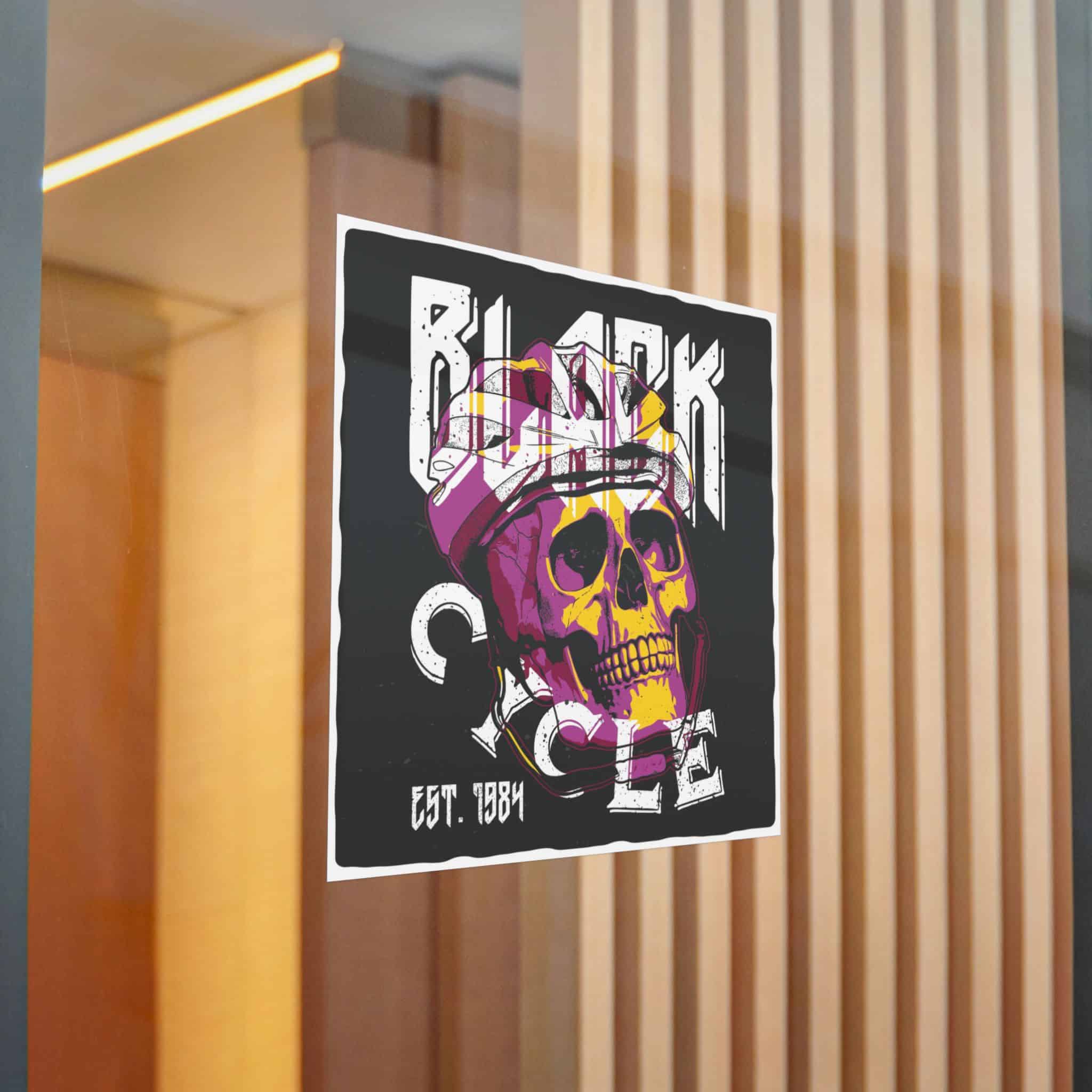 Tshirt Poster Design With Skull Bicycle Helmet Die Cut Stickers Dtf - Image 22
