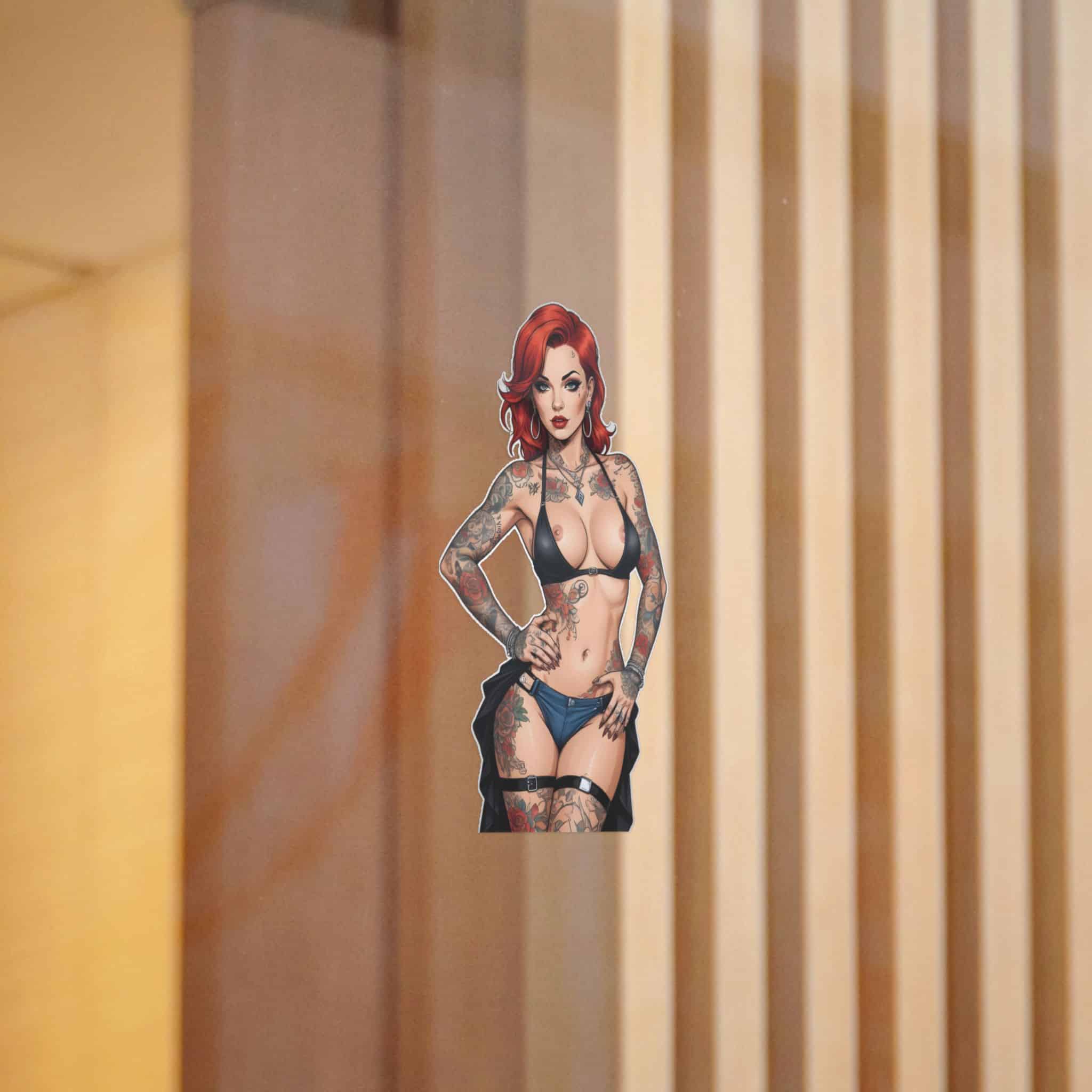 Tattooed Sexy Woman 26 Die Cut Stickers Dtf - Image 6