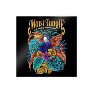 Tropical Bird With Text Illustration Die Cut Stickers Dtf