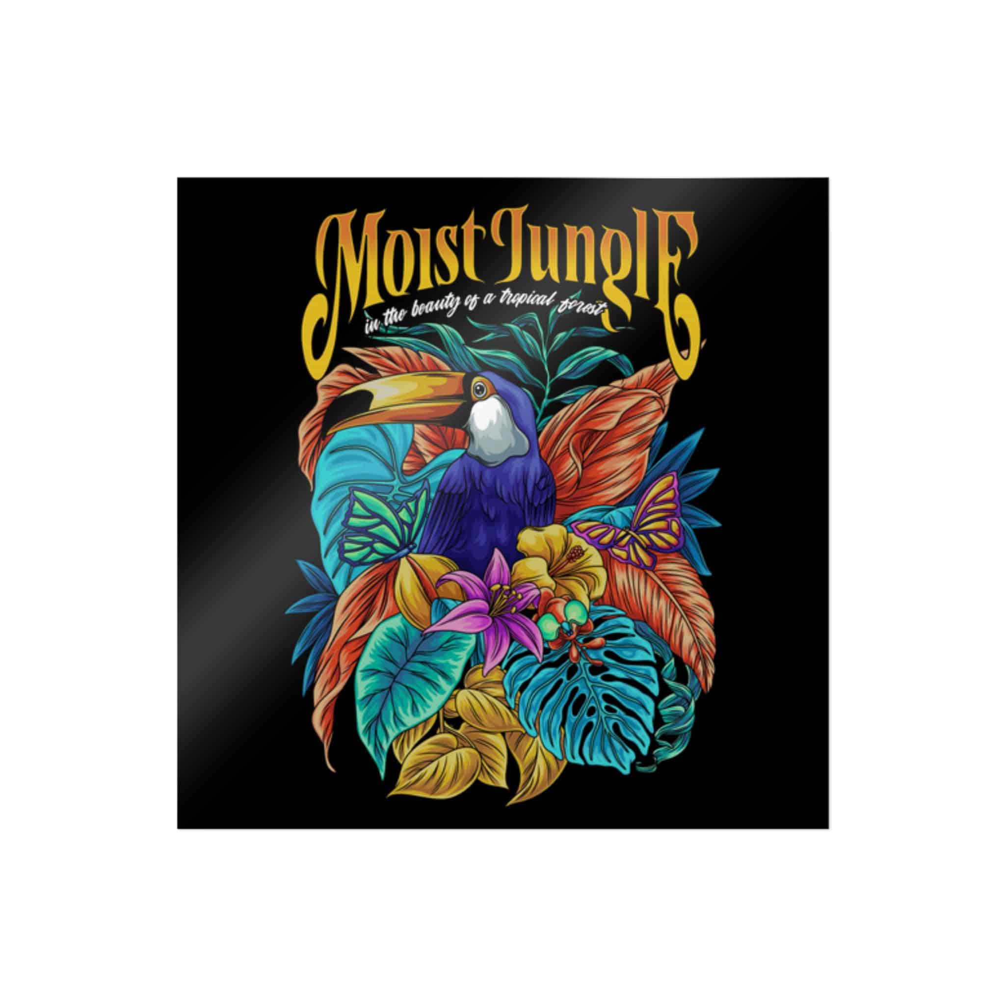 Tropical Bird With Text Illustration Die Cut Stickers Dtf