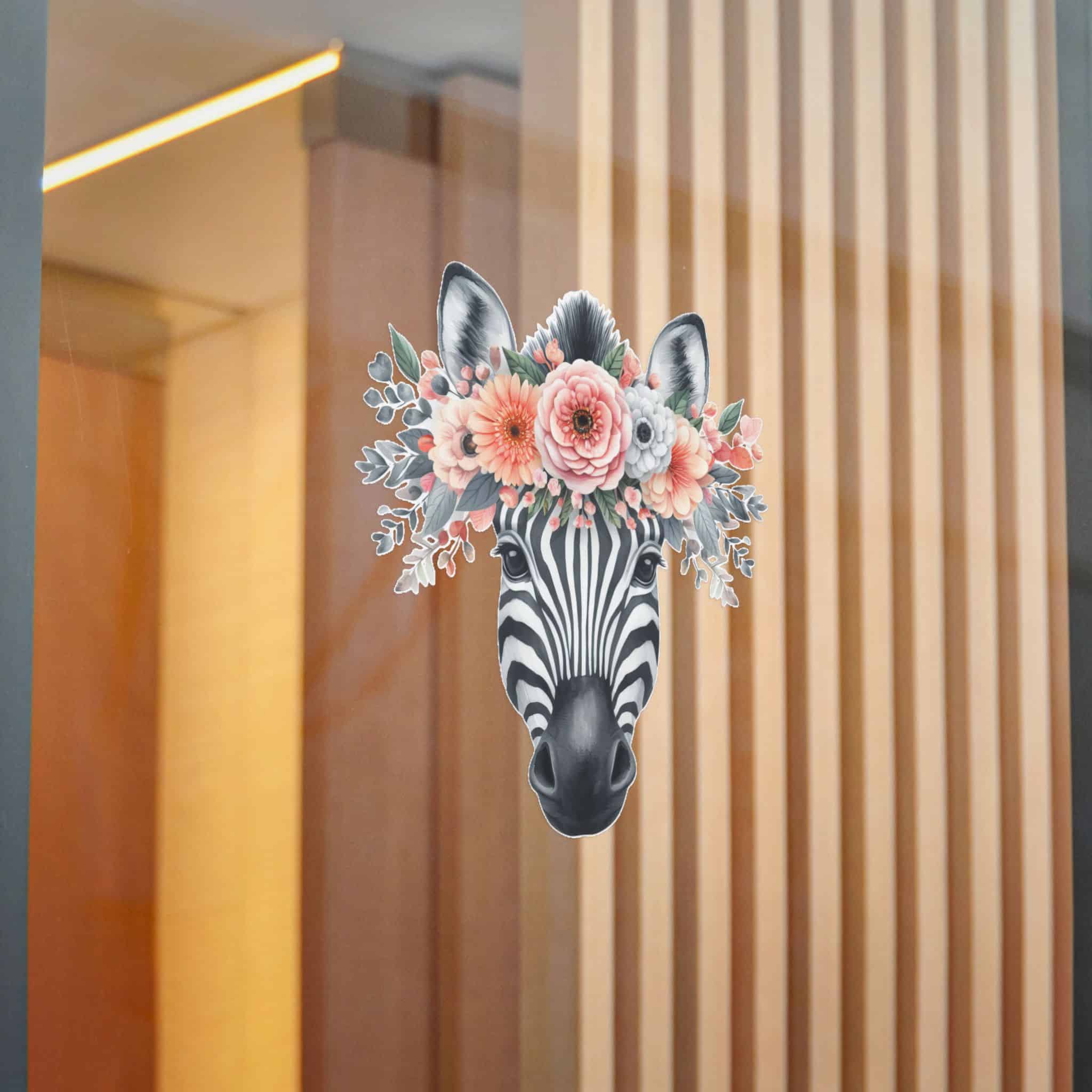 Zebra With Floral Crown Die Cut Stickers Dtf - Image 22