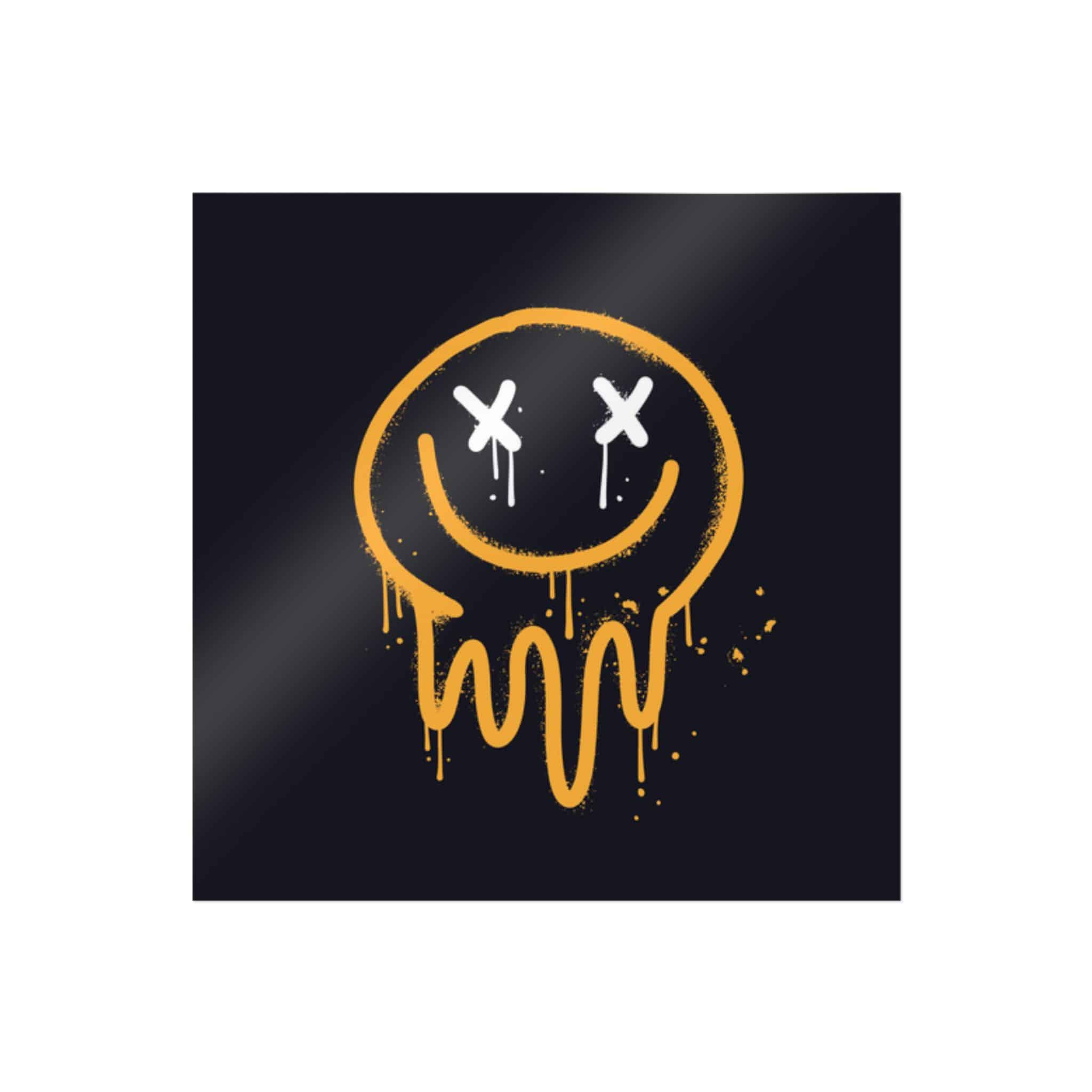 Smiling Die Cut Stickers Dtf