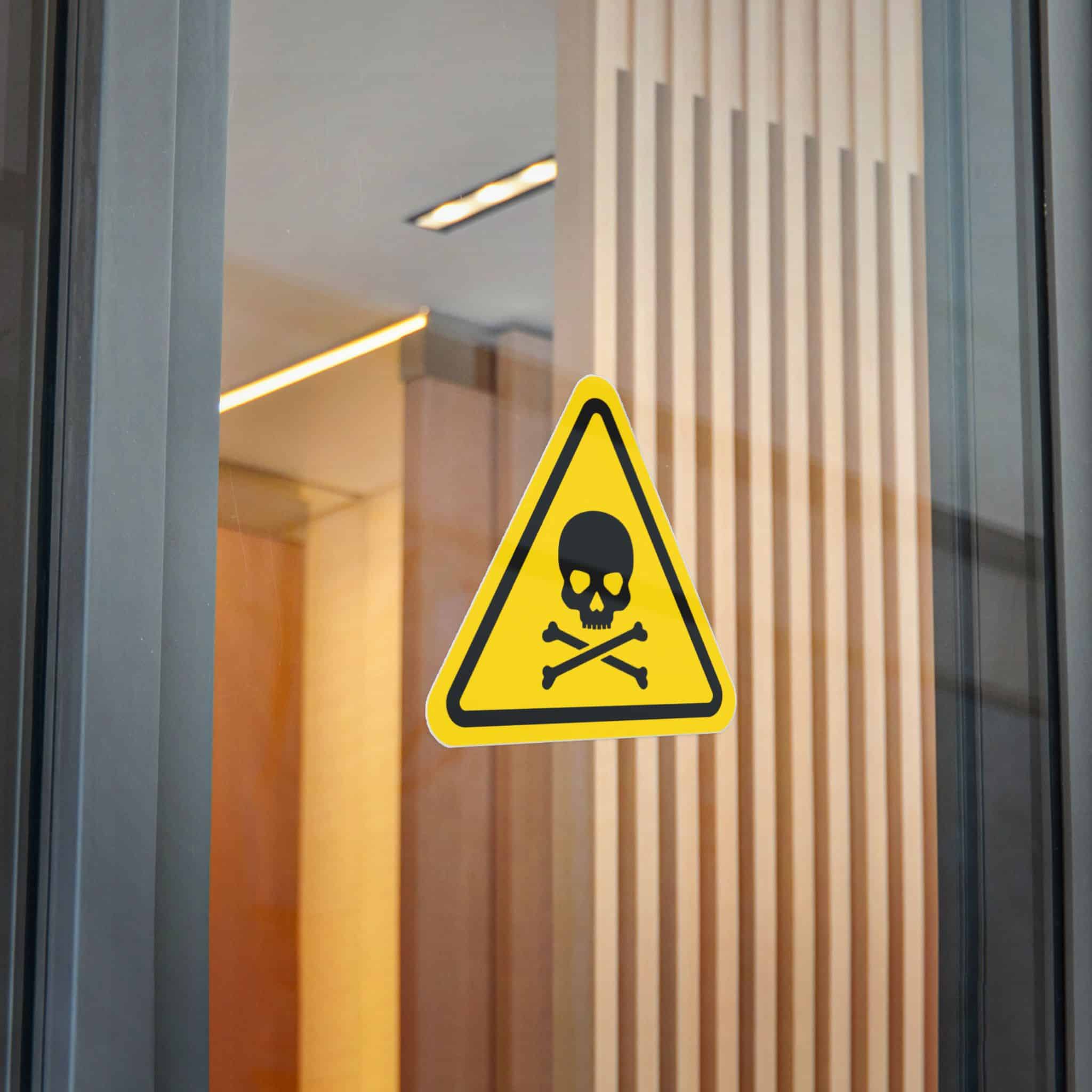Skull Crossbones Flat Icon Black Vector Triangle Danger Sign Yellow Background Die Cut Stickers Dtf - Image 30