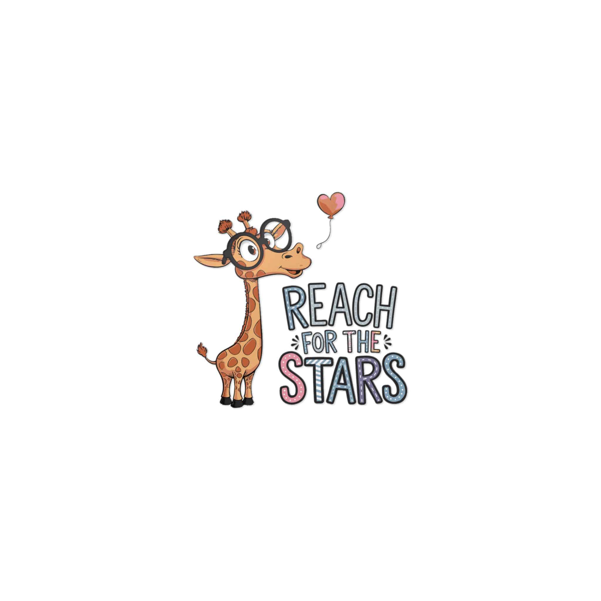 Reach Stars T Shirt Design Cool Giraffe With Glasses Die Cut Stickers Dtf - Image 9