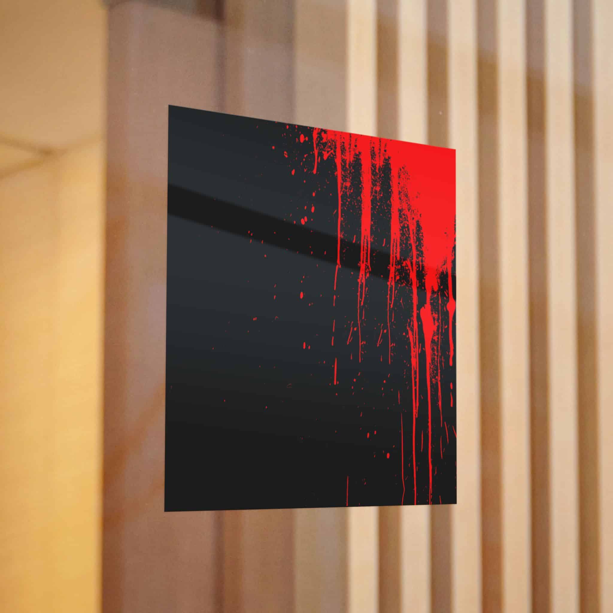 Red Blood Splatter On A Black Background 1508 Die Cut Stickers Dtf - Image 12