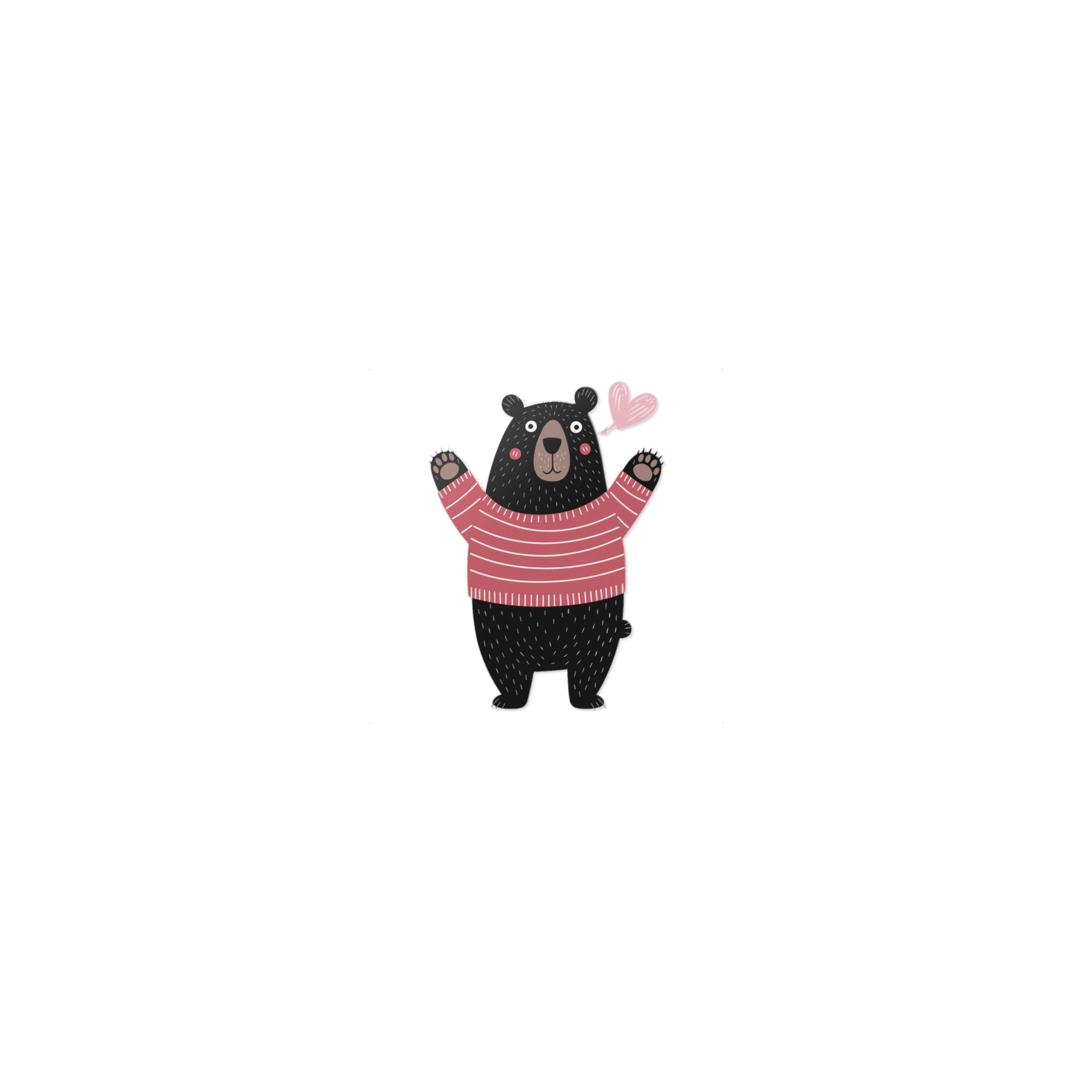 Cute Cartoon Black Bear Isolated White Background Die Cut Stickers Dtf - Image 17