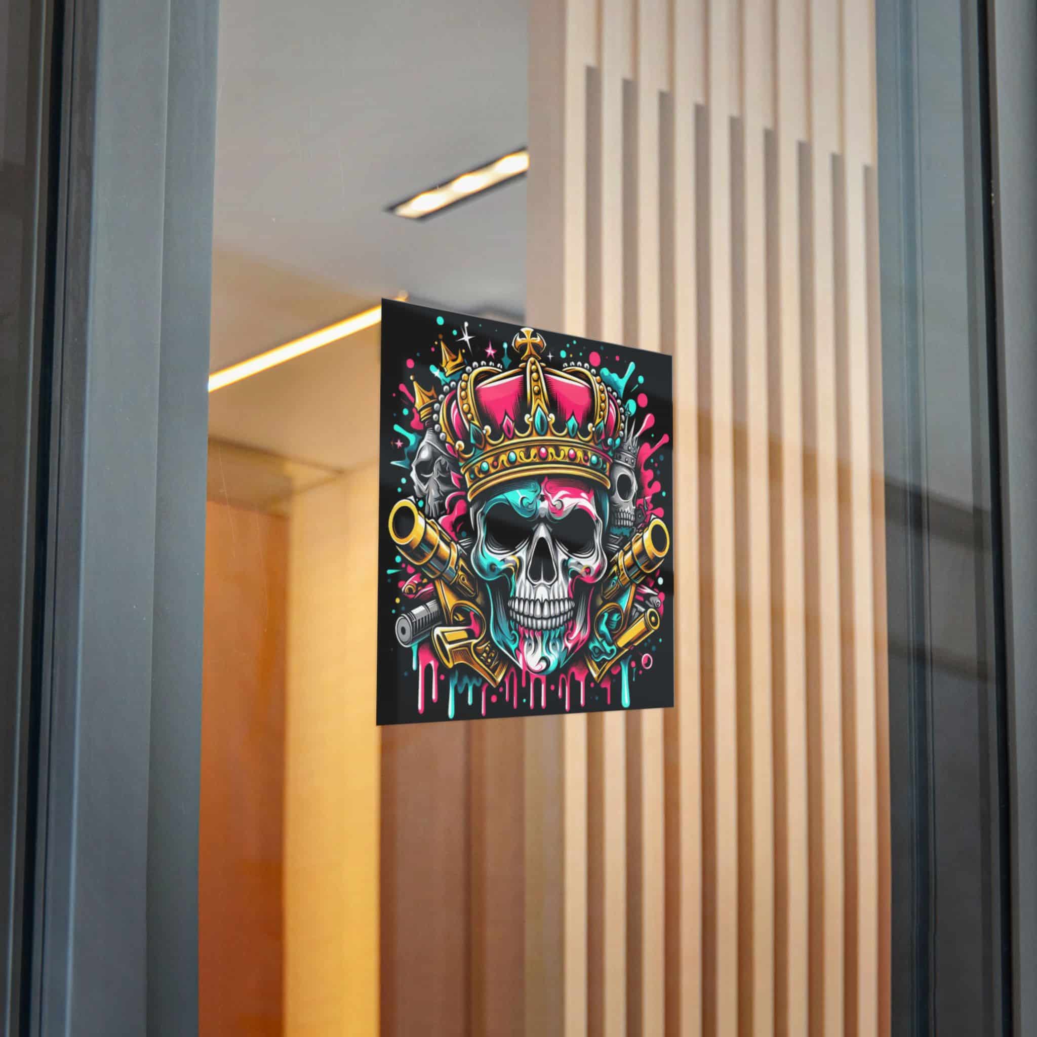 Skull With Crown Guns Is Painted With Skull Skull With Crown Die Cut Stickers Dtf - Image 26