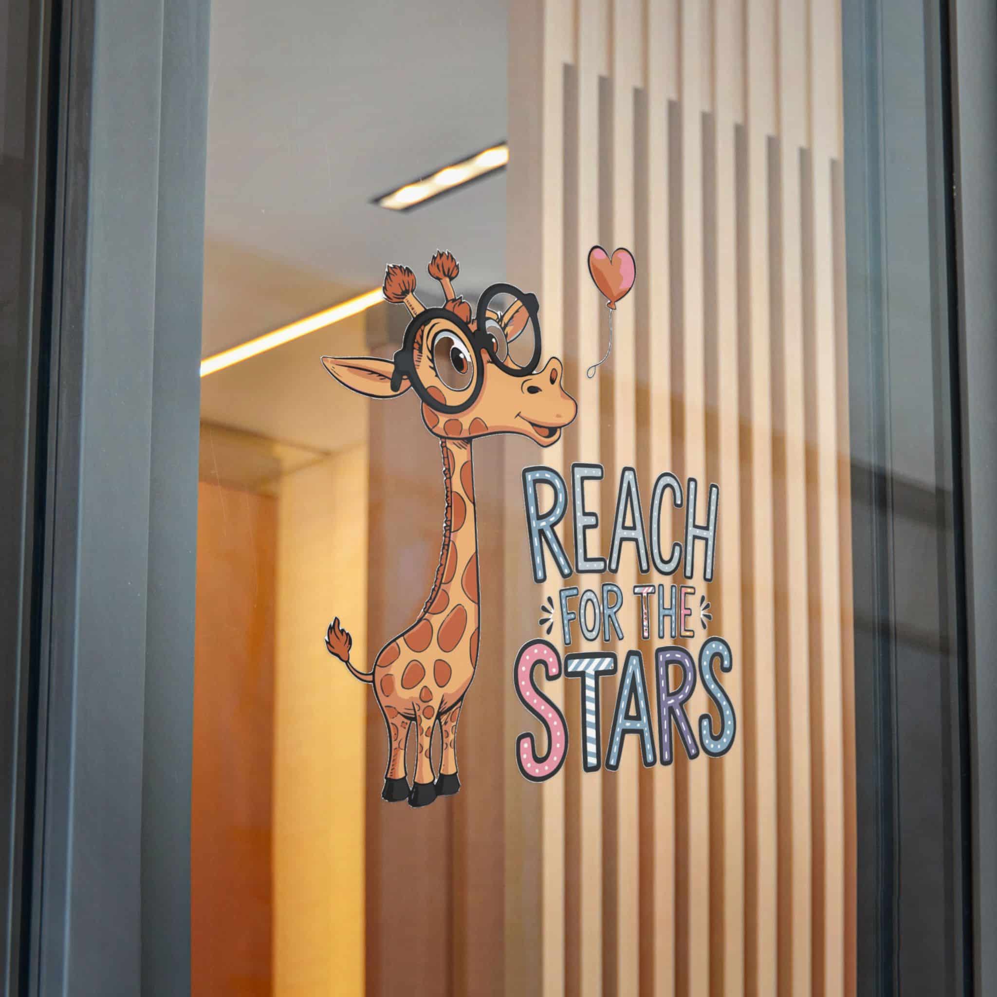 Reach Stars T Shirt Design Cool Giraffe With Glasses Die Cut Stickers Dtf - Image 32