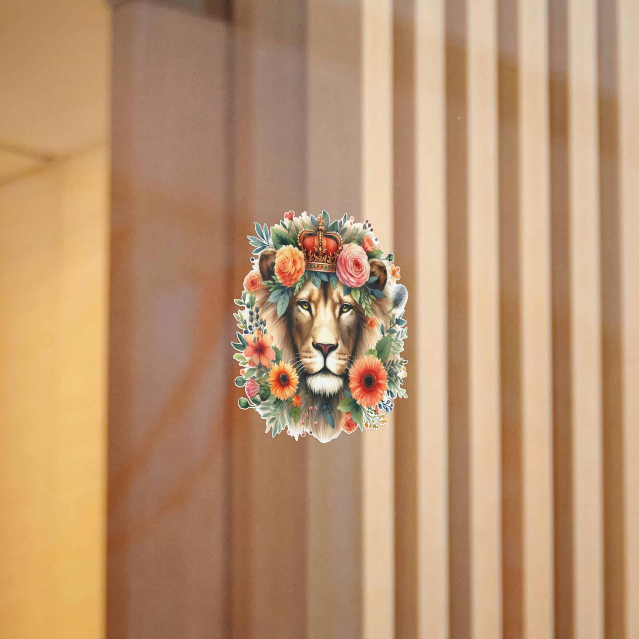 Lion With Floral Crown Die Cut Stickers Dtf - Image 4