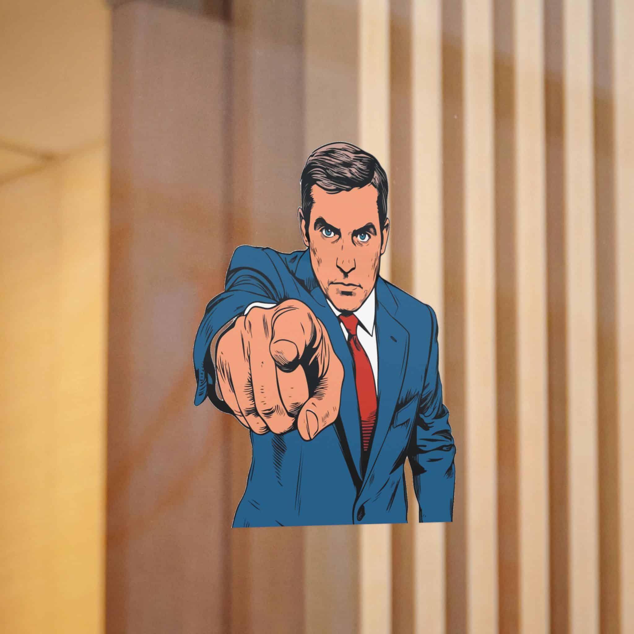 Profesional Joven Ejecutivo Masculino Senalando Usted Concepto Negocio Ilustracion Vectorial Die Cut Stickers Dtf - Image 12