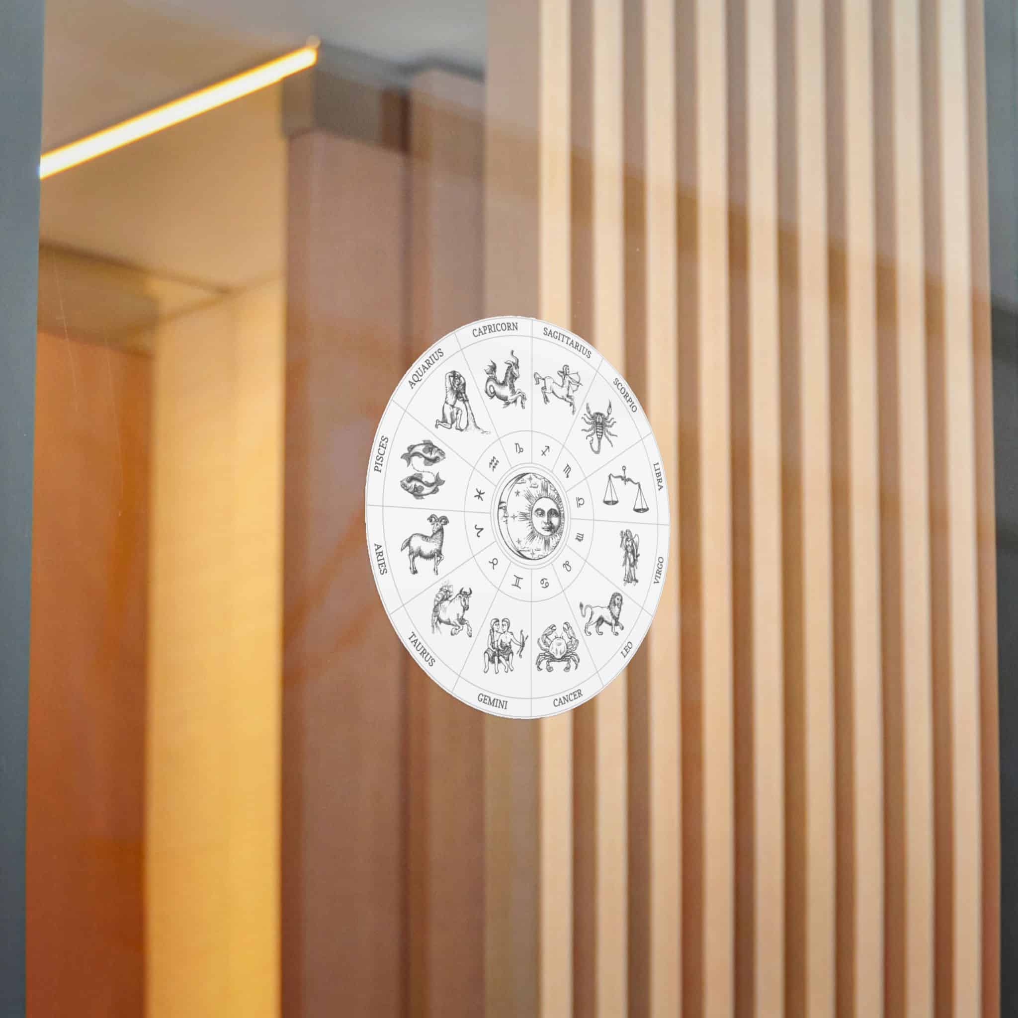 Zodiac Circle Horoscope Signs With Sun Moon Die Cut Stickers Dtf - Image 16