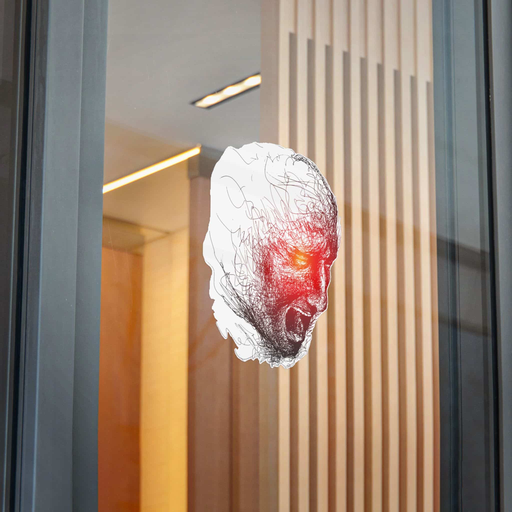 Man S Face Dissolving Into Pen Lines Sketch Illustration Die Cut Stickers Dtf - Image 32