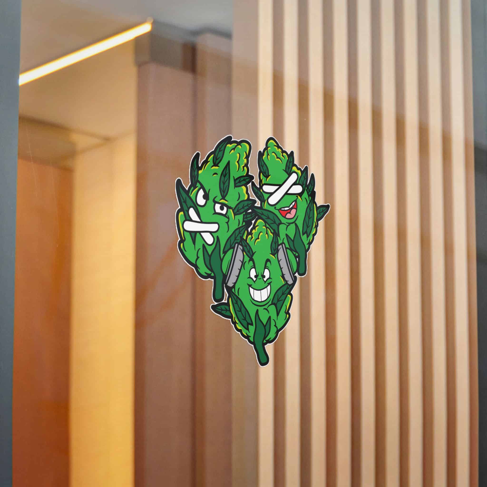 Grass Bud Weed Marijuana High Emoji Die Cut Stickers Dtf - Image 22