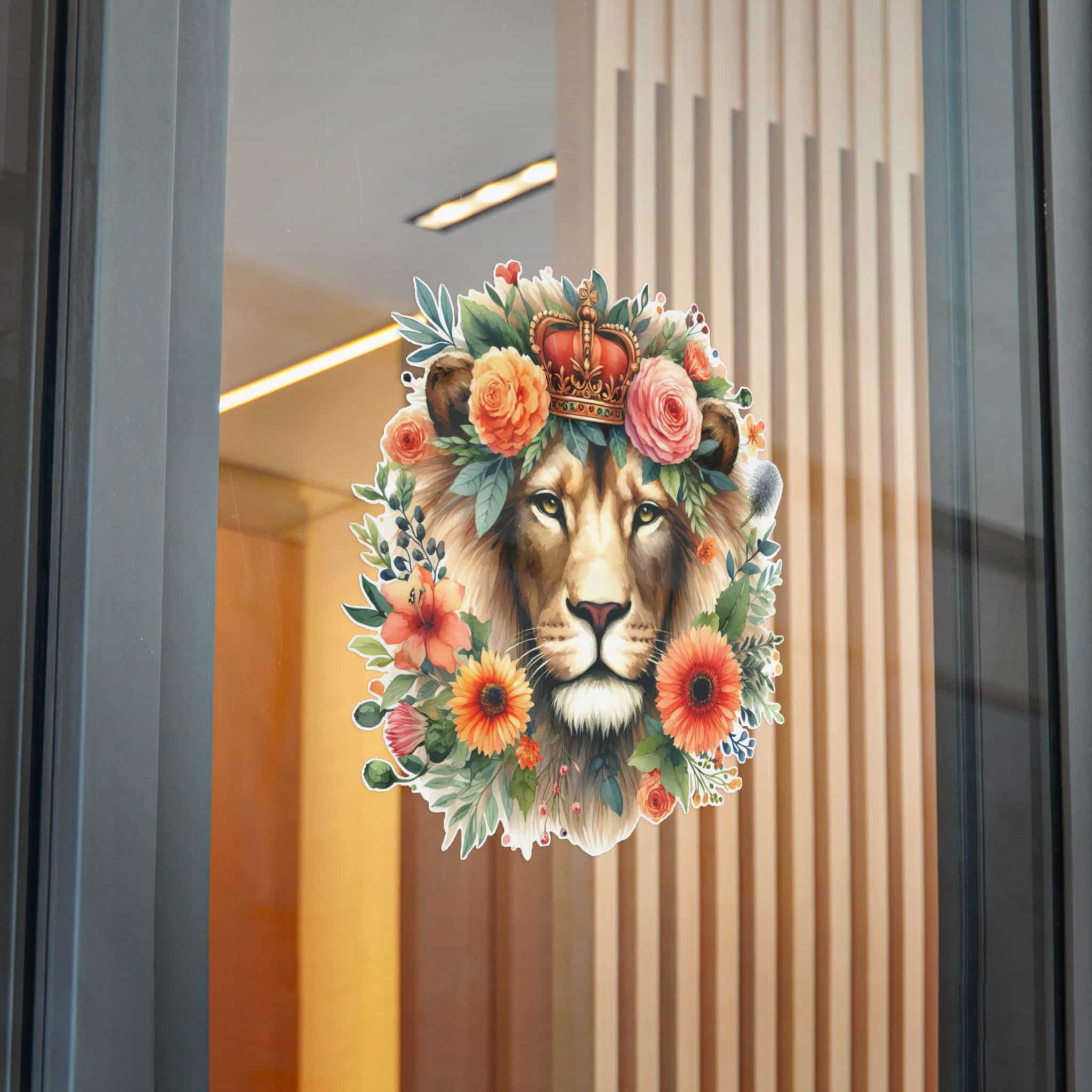 Lion With Floral Crown Die Cut Stickers Dtf - Image 30