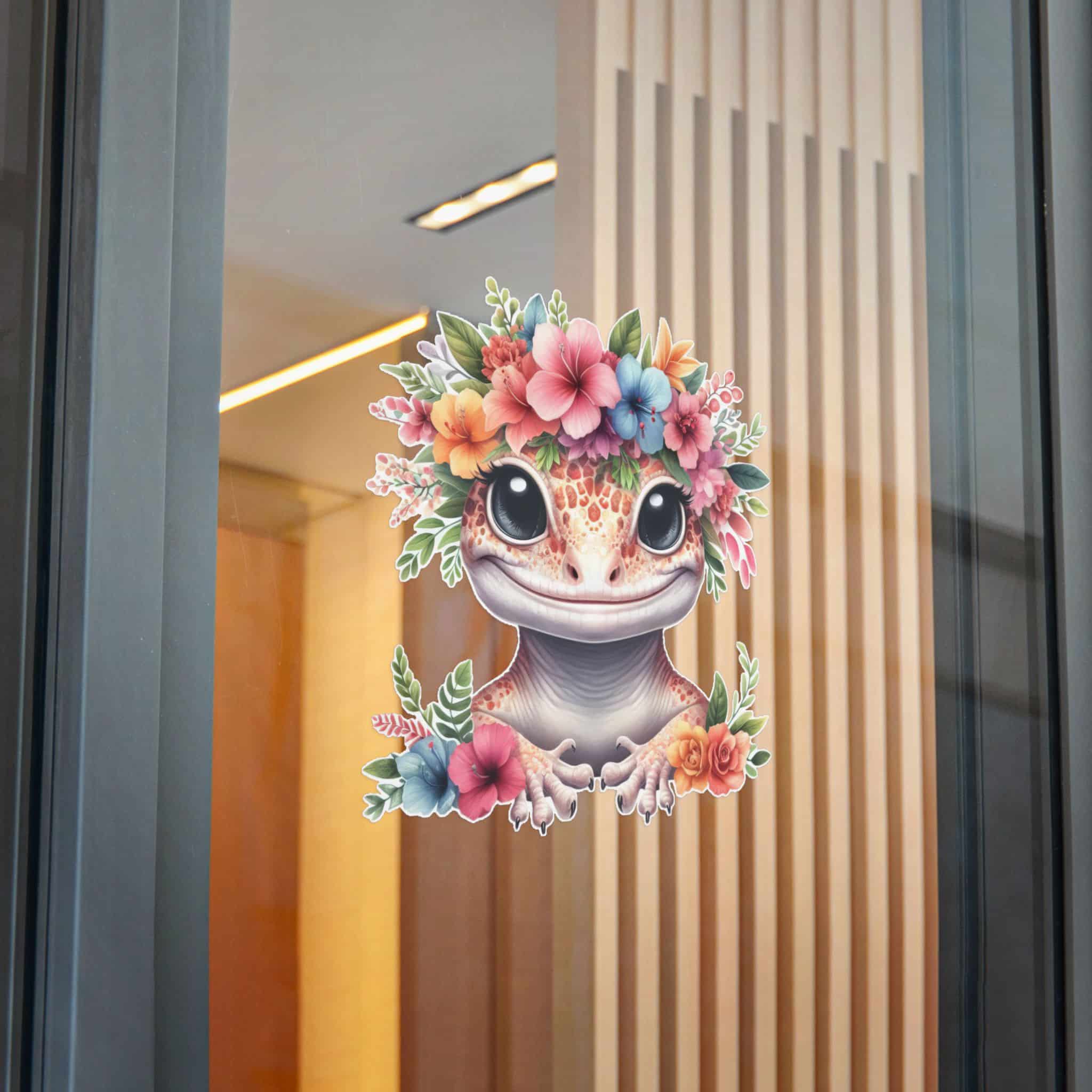 Flower Crown Gecko Die Cut Stickers Dtf - Image 30