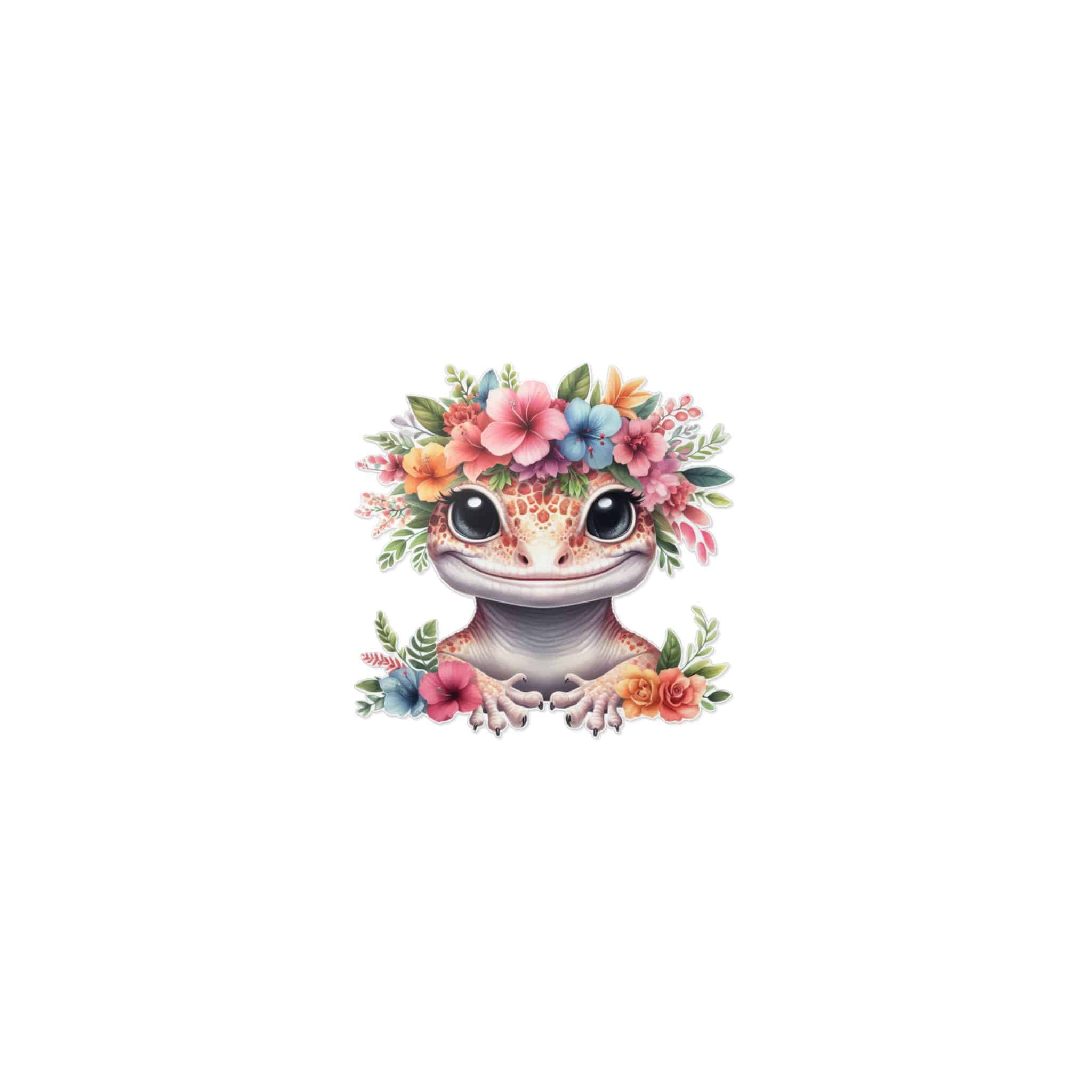 Flower Crown Gecko Die Cut Stickers Dtf - Image 9