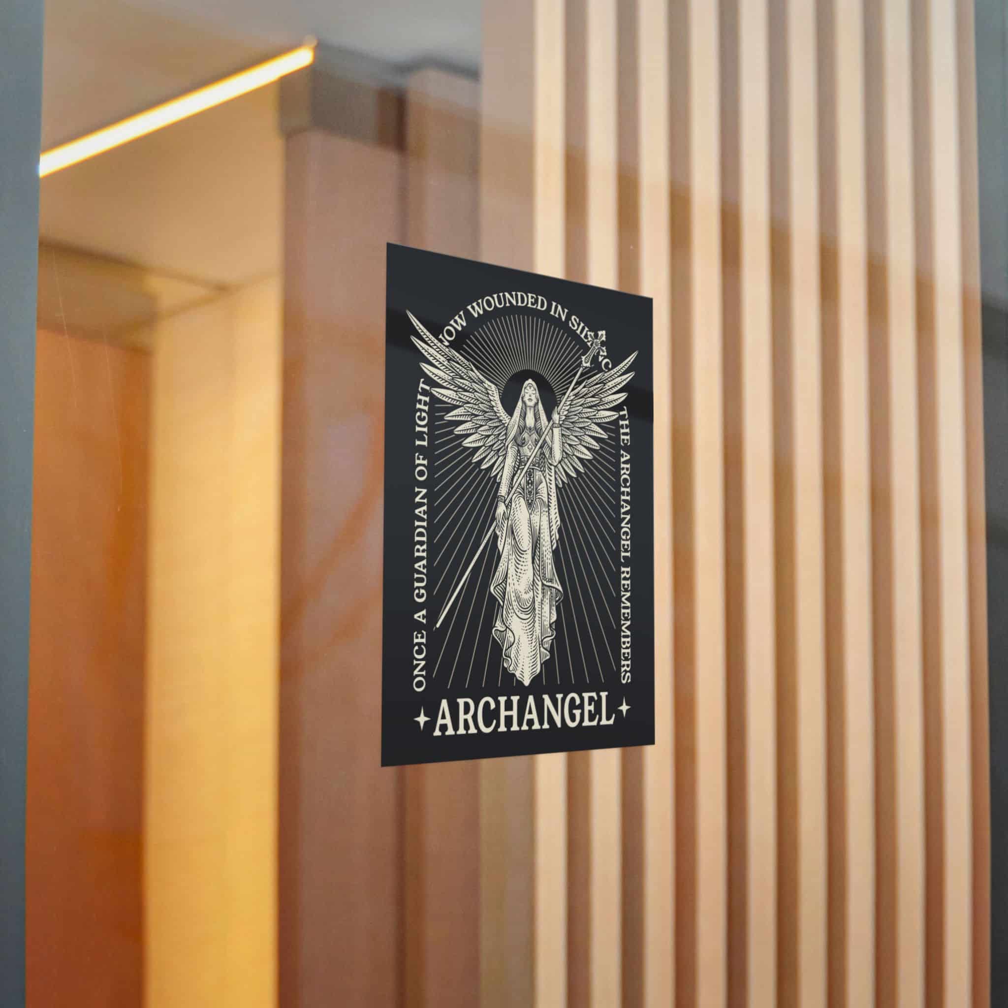Illustration Majestic Archangel With Spear Radiant Light Die Cut Stickers Dtf - Image 20
