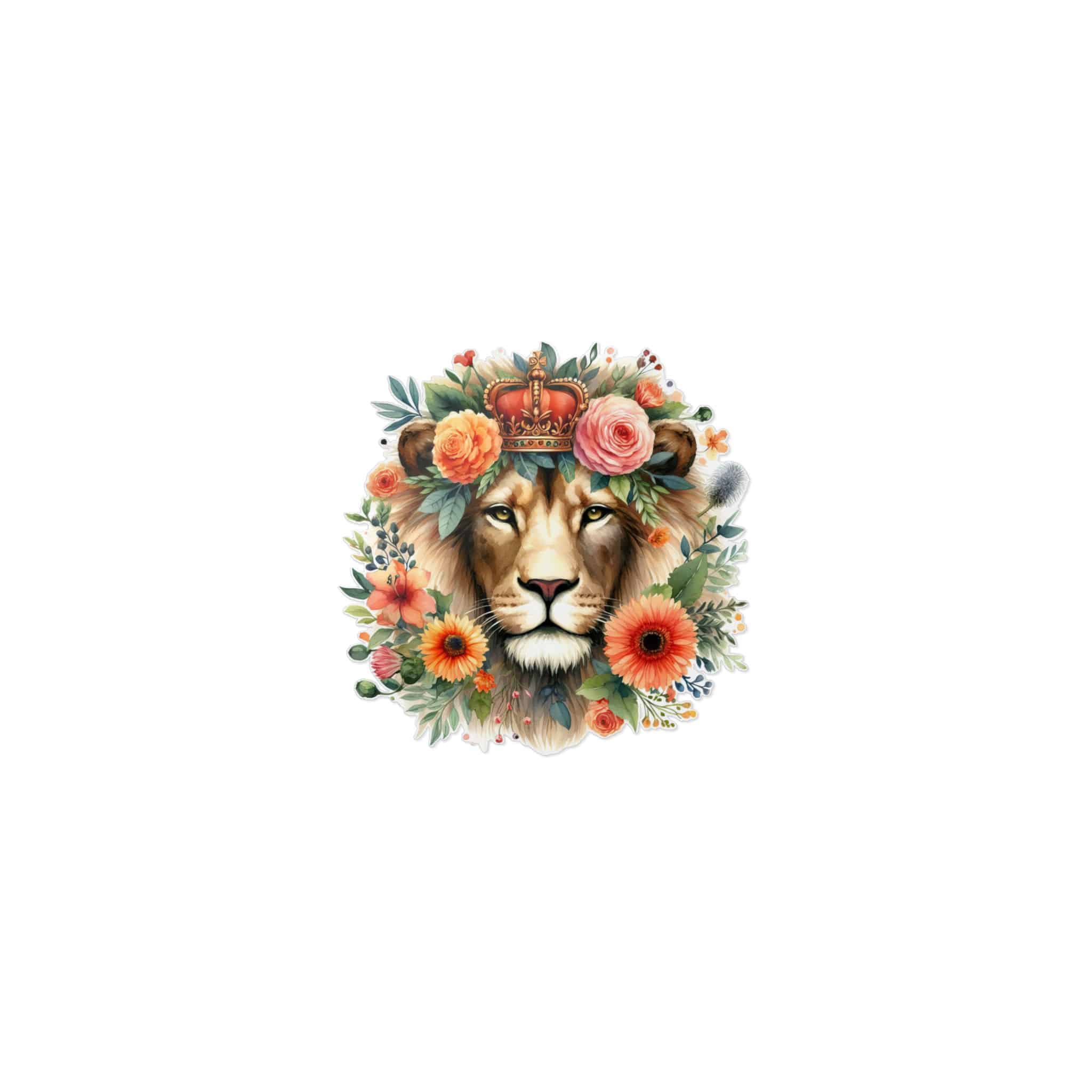 Lion With Floral Crown Die Cut Stickers Dtf - Image 9