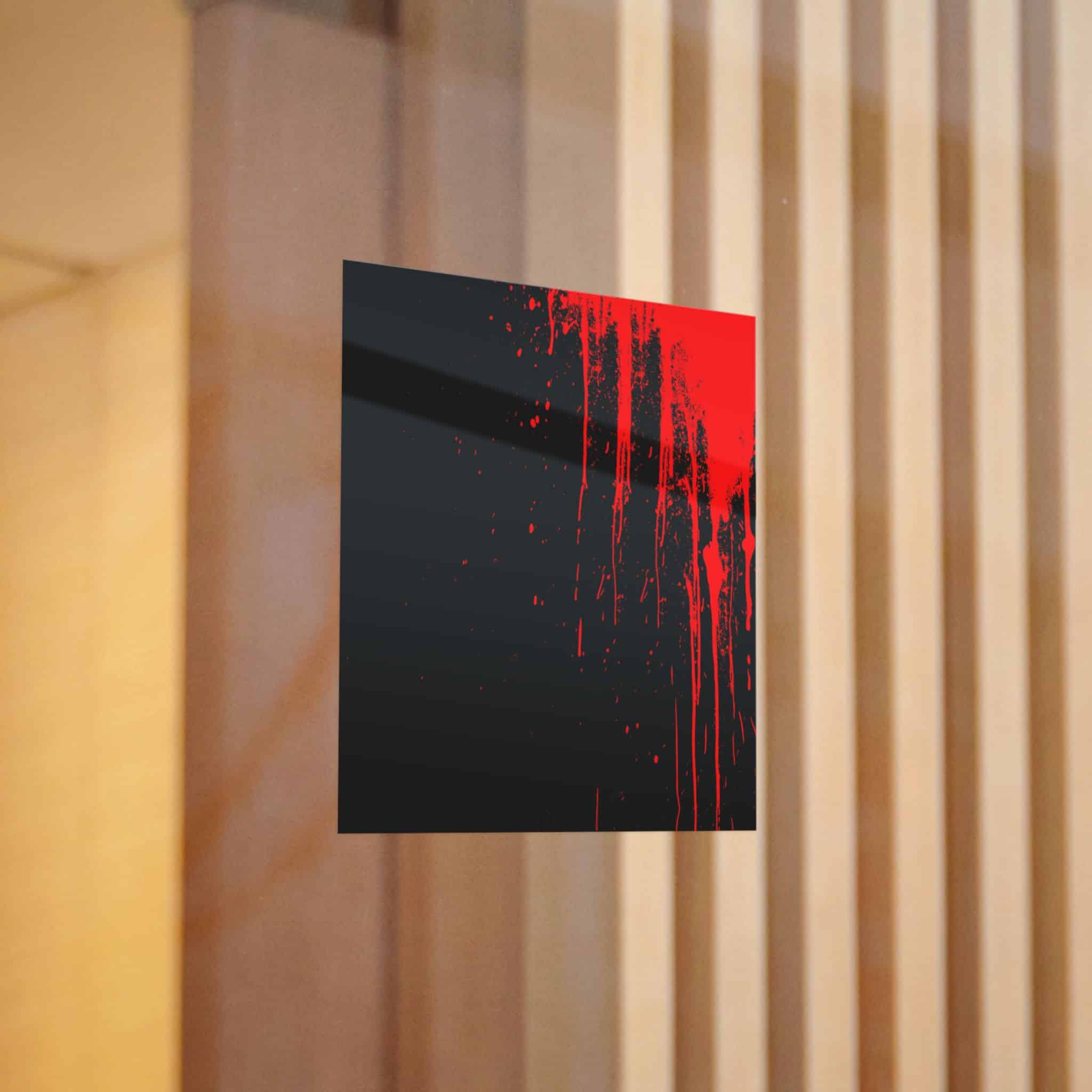 Red Blood Splatter On A Black Background 1508 Die Cut Stickers Dtf - Image 6