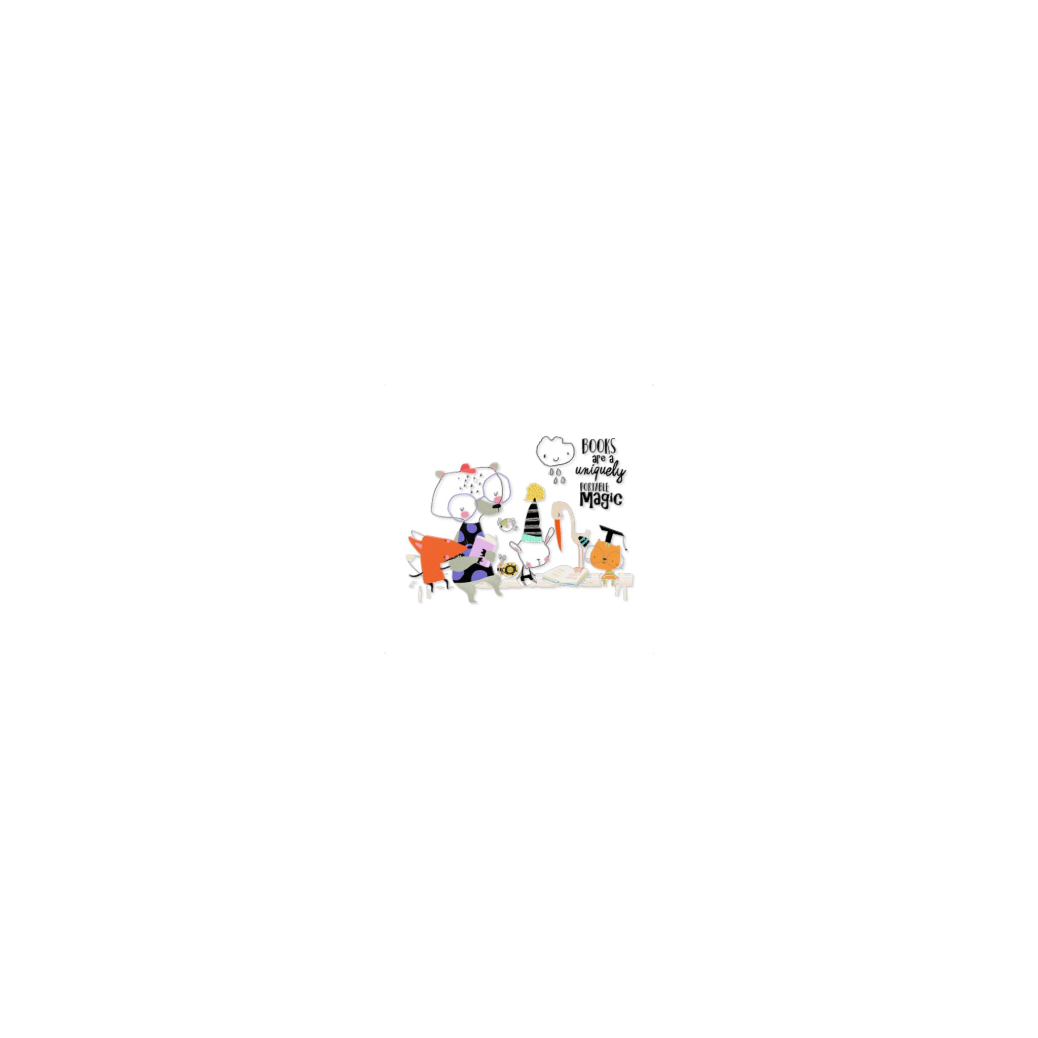 Cute Cartoon Animals Sitting Bench Reading Books Die Cut Stickers Dtf - Image 7