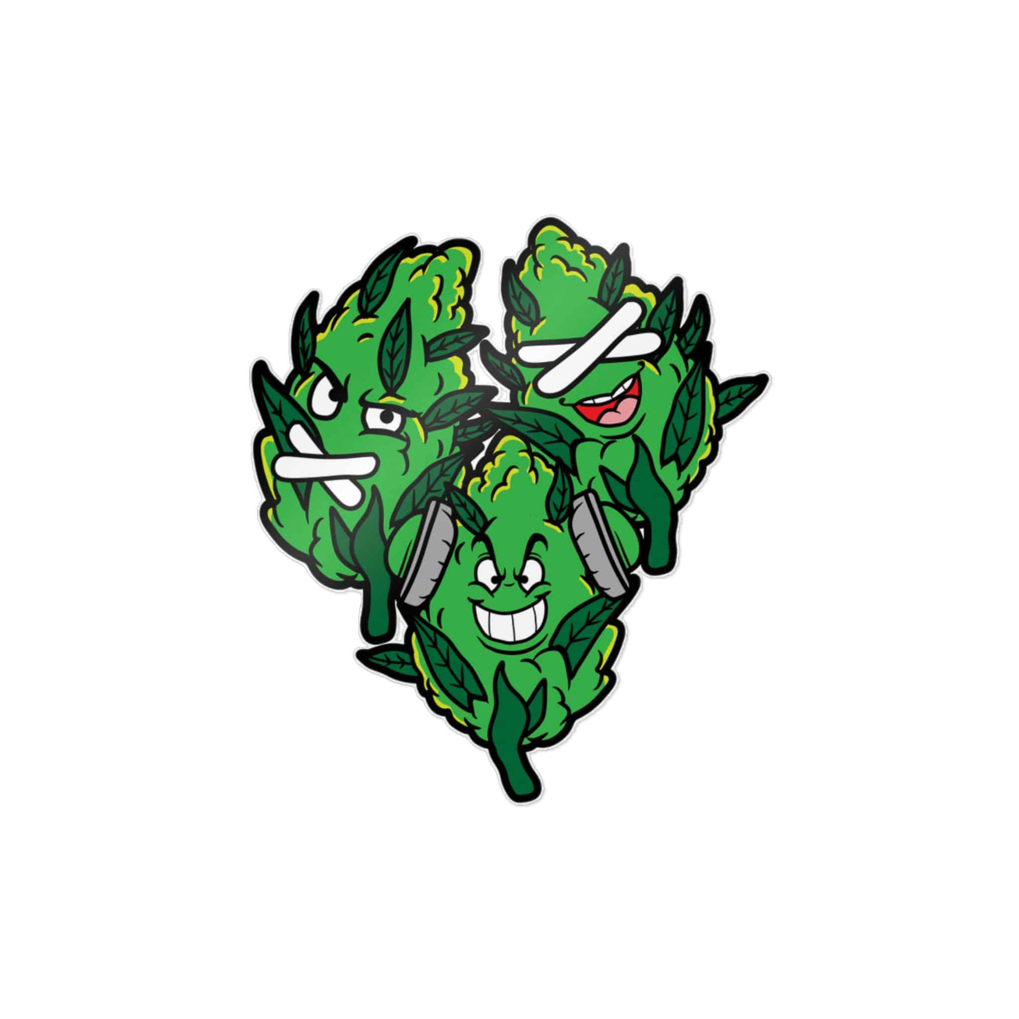 Grass Bud Weed Marijuana High Emoji Die Cut Stickers Dtf - Image 3