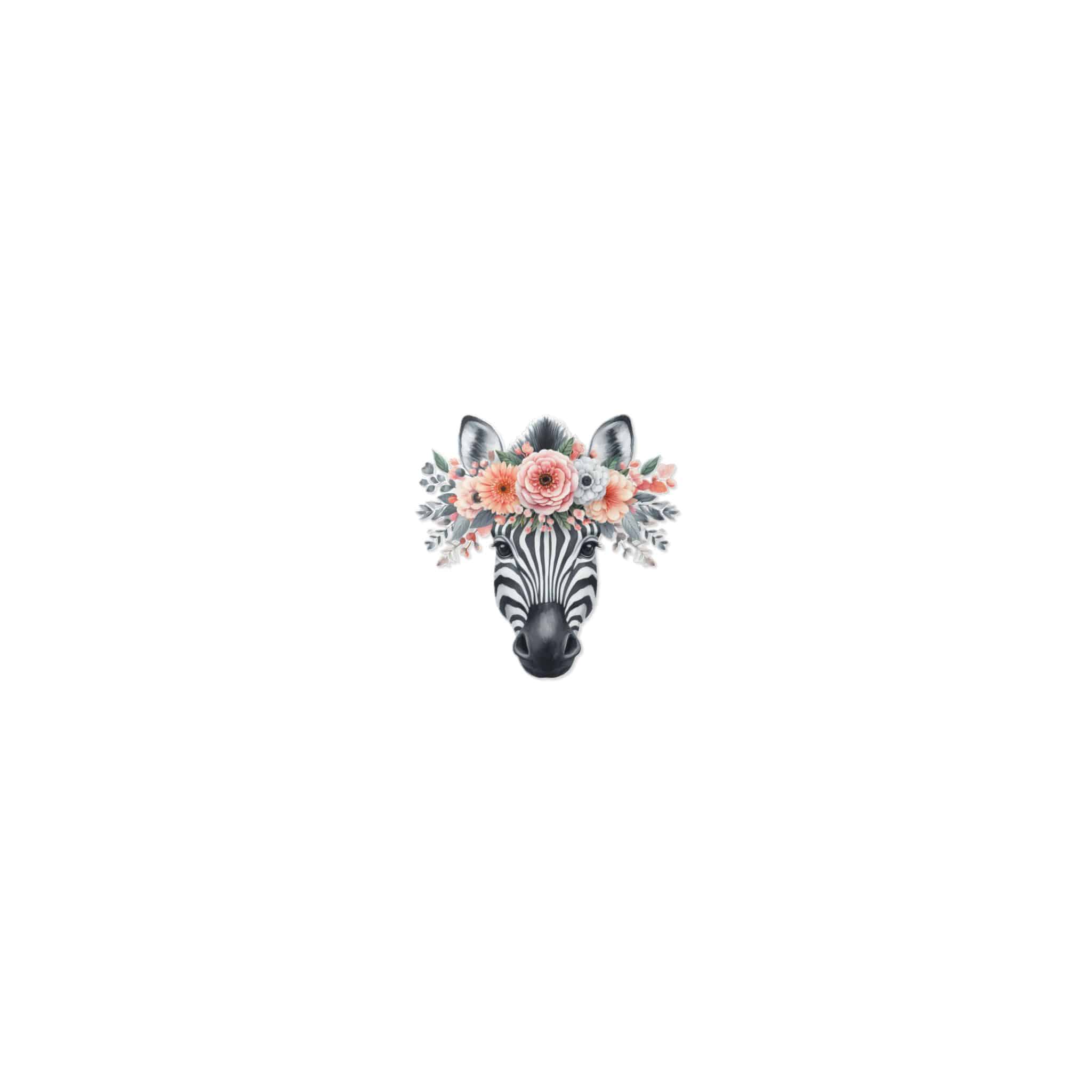 Zebra With Floral Crown Die Cut Stickers Dtf - Image 7