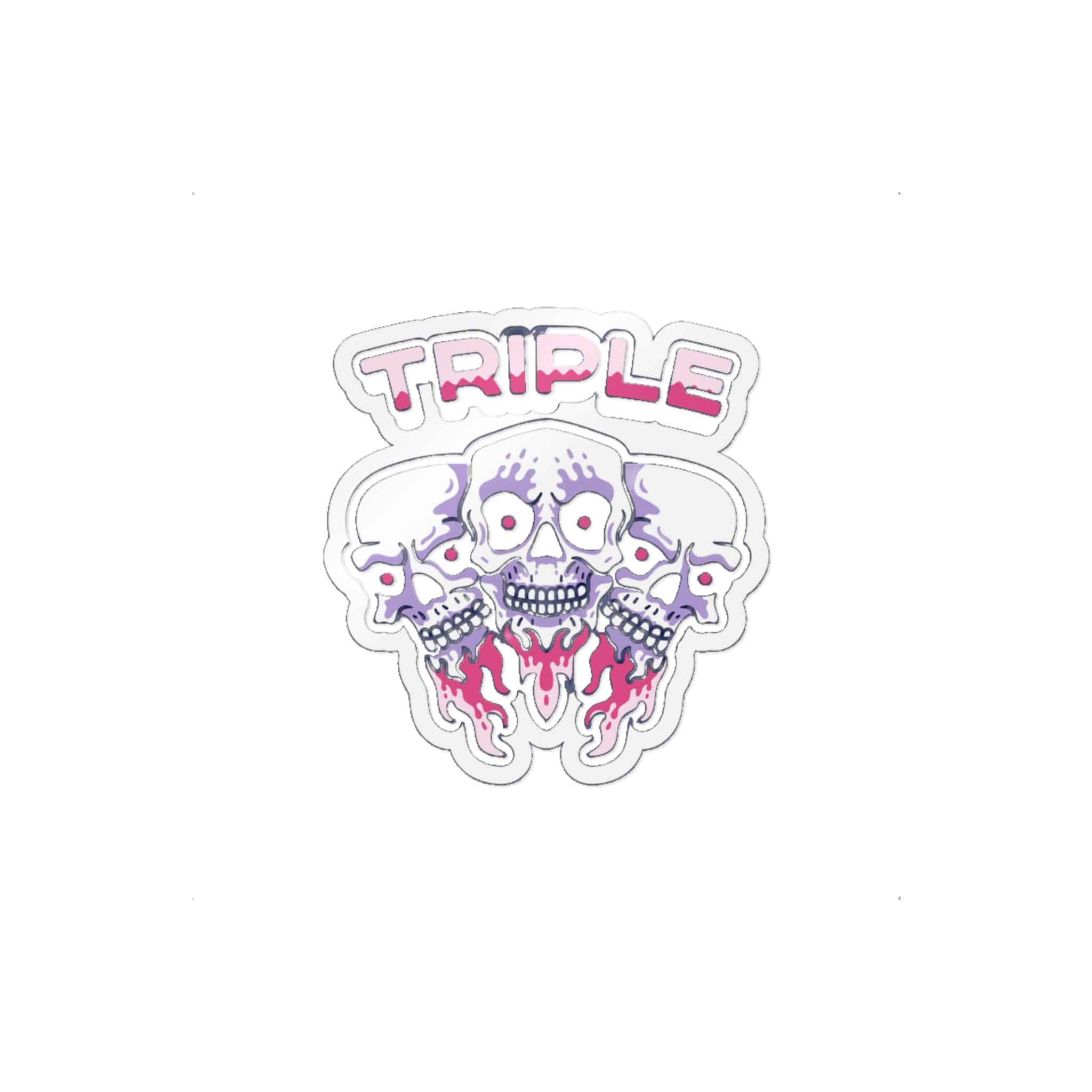 Triple Skull Gamer Die Cut Stickers Dtf - Image 3