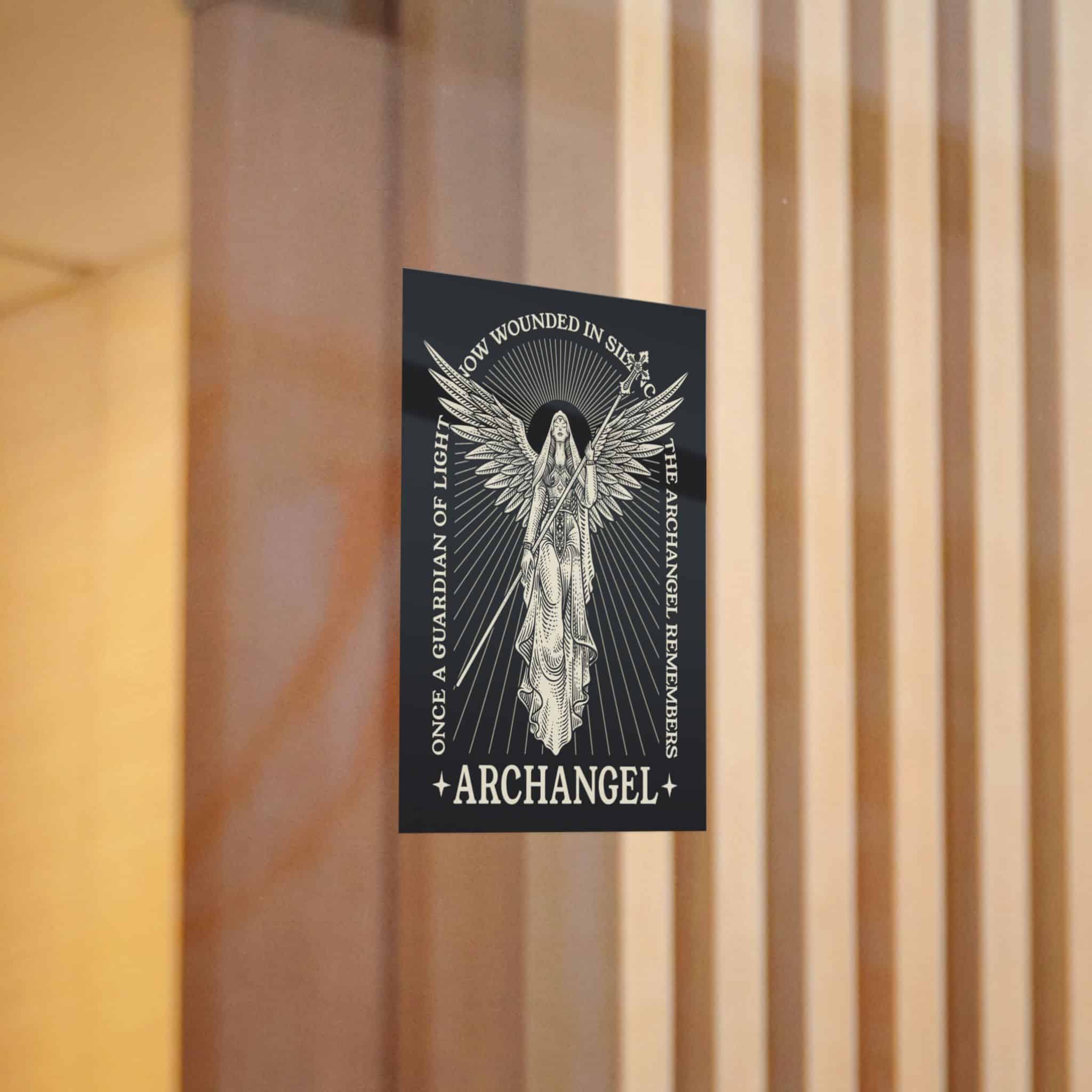 Illustration Majestic Archangel With Spear Radiant Light Die Cut Stickers Dtf - Image 6