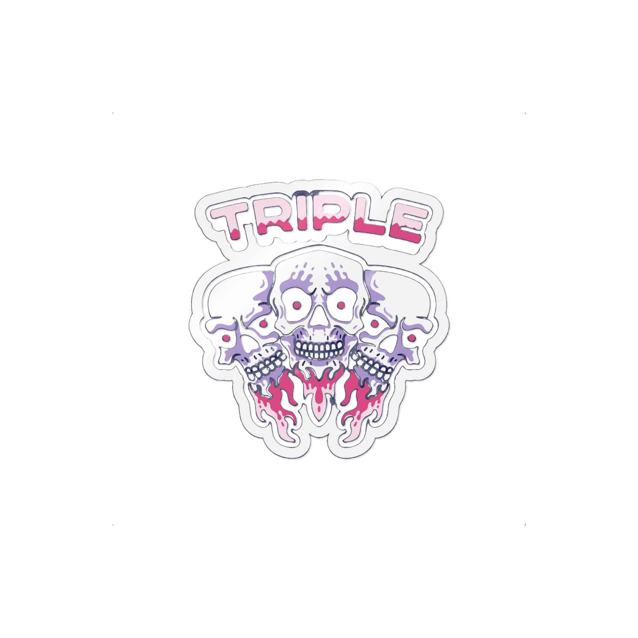 Triple Skull Gamer Die Cut Stickers Dtf - Image 27