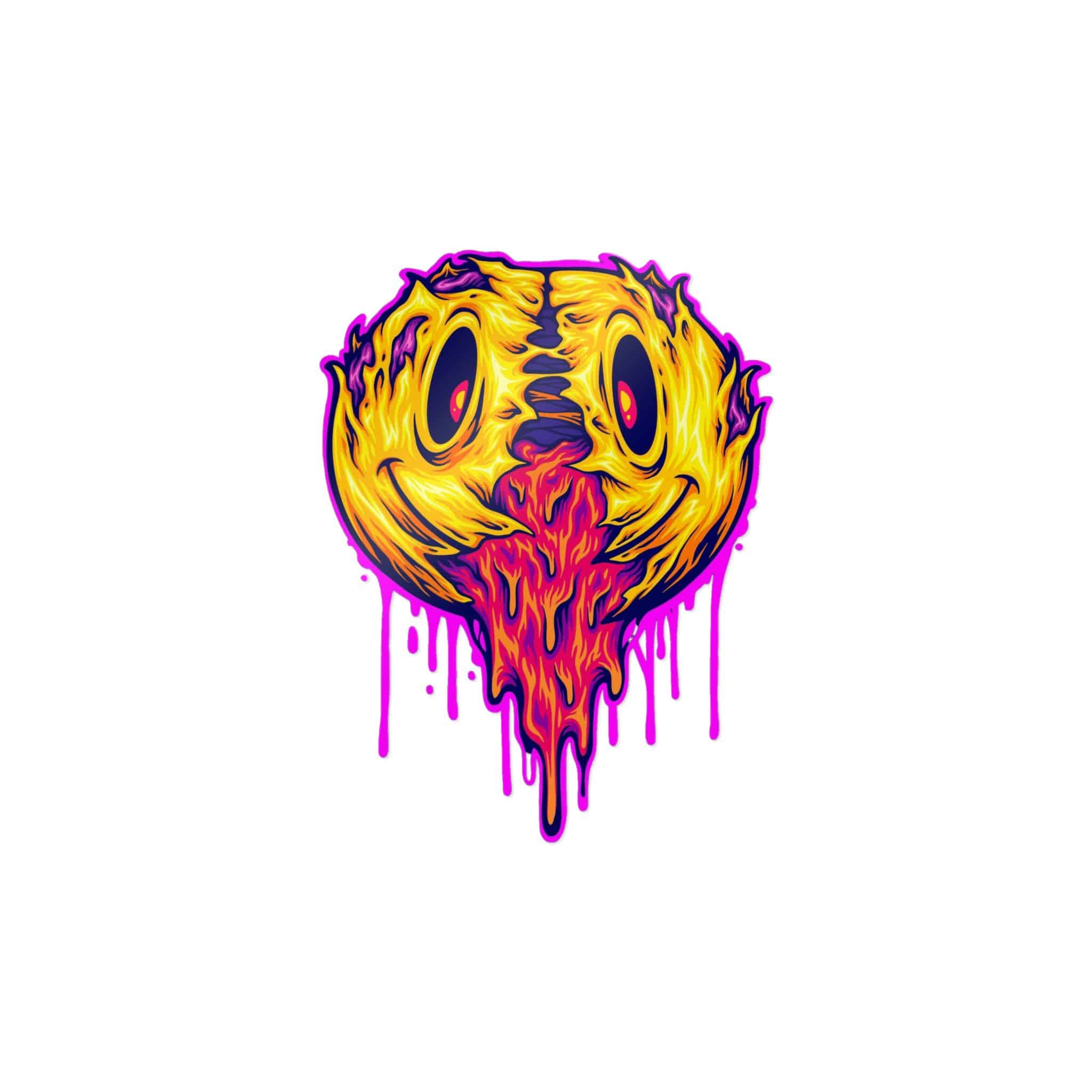 Creepy Zombie Melted Smiley Emoticons Logo Cartoon Illustrations Die Cut Stickers Dtf - Image 27