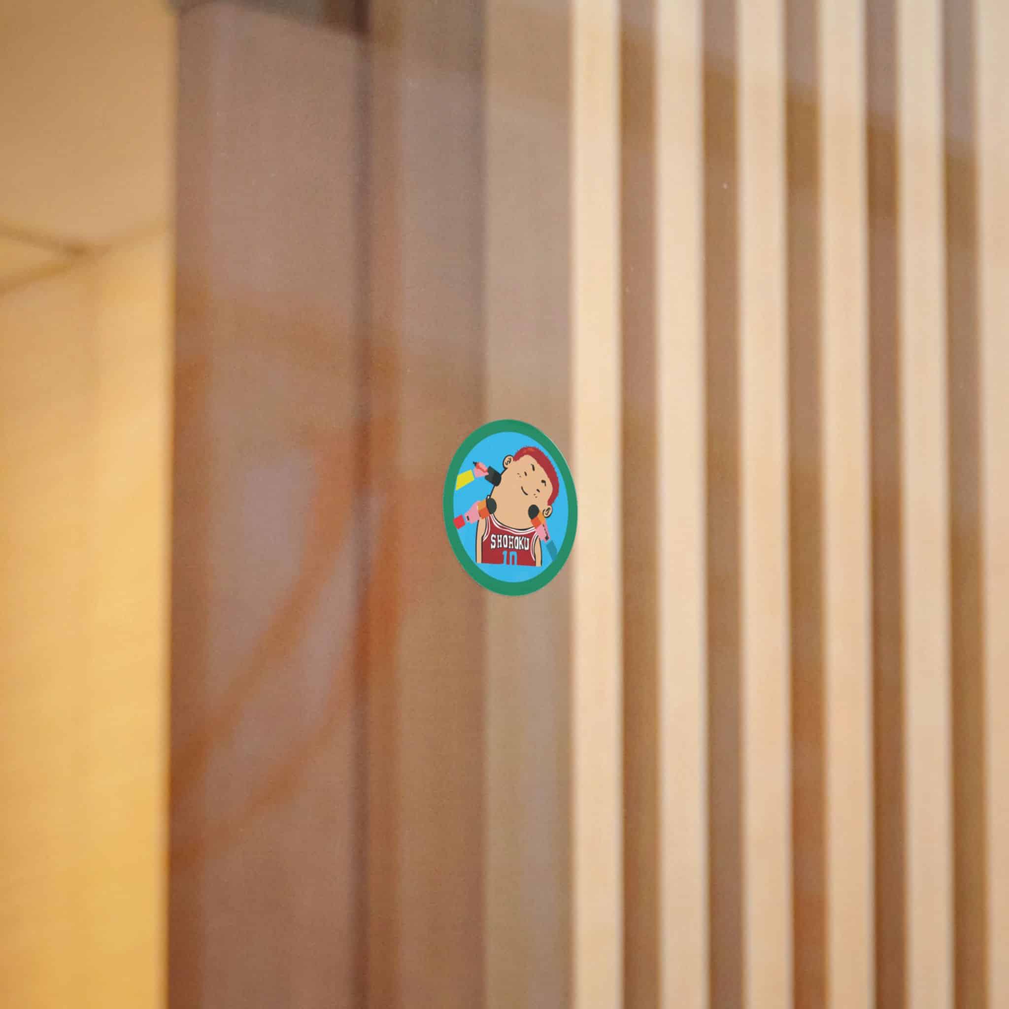 Picture Boy With Red Headband Blue Circle With Word Sushi It Die Cut Stickers Dtf - Image 2