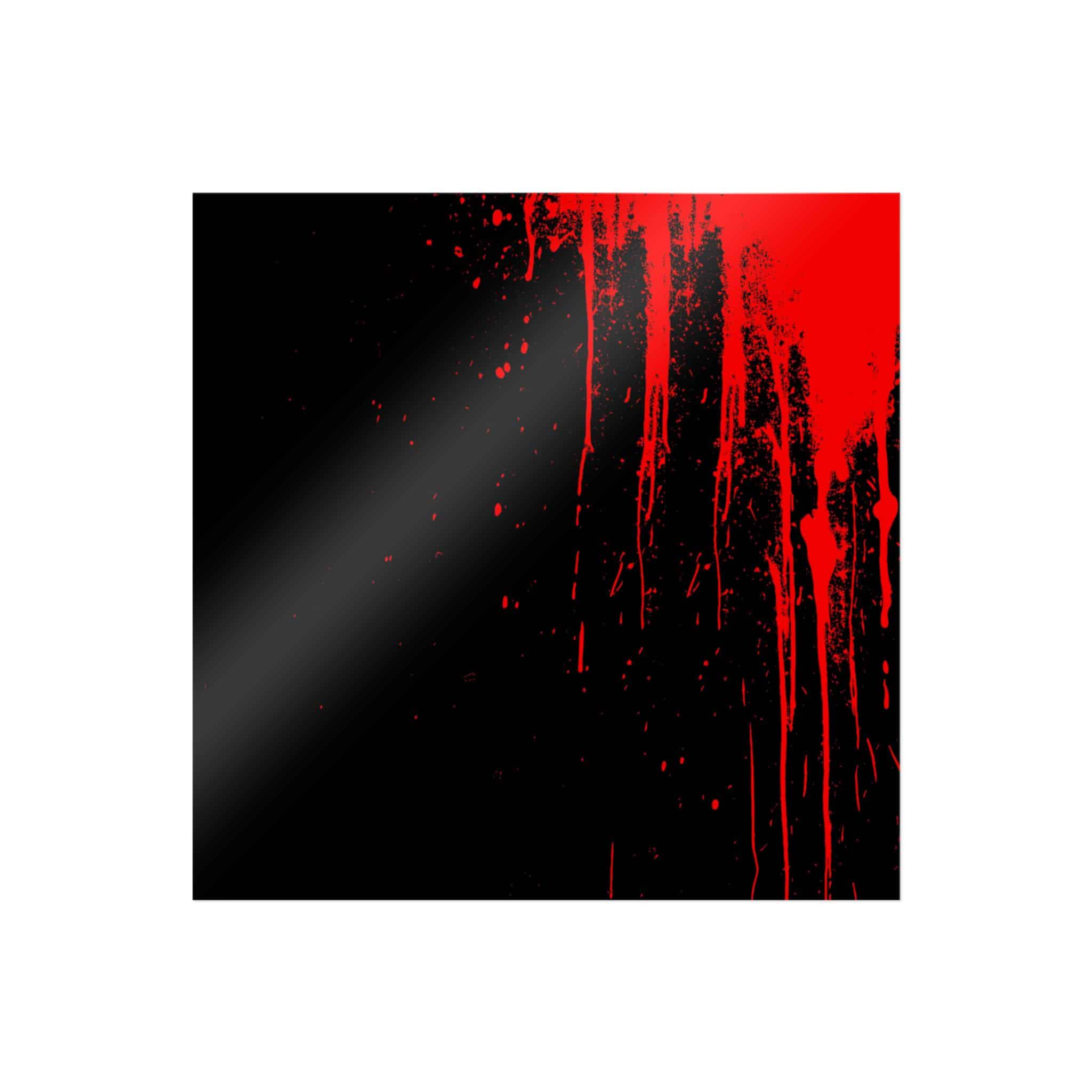 Red Blood Splatter On A Black Background 1508 Die Cut Stickers Dtf - Image 5