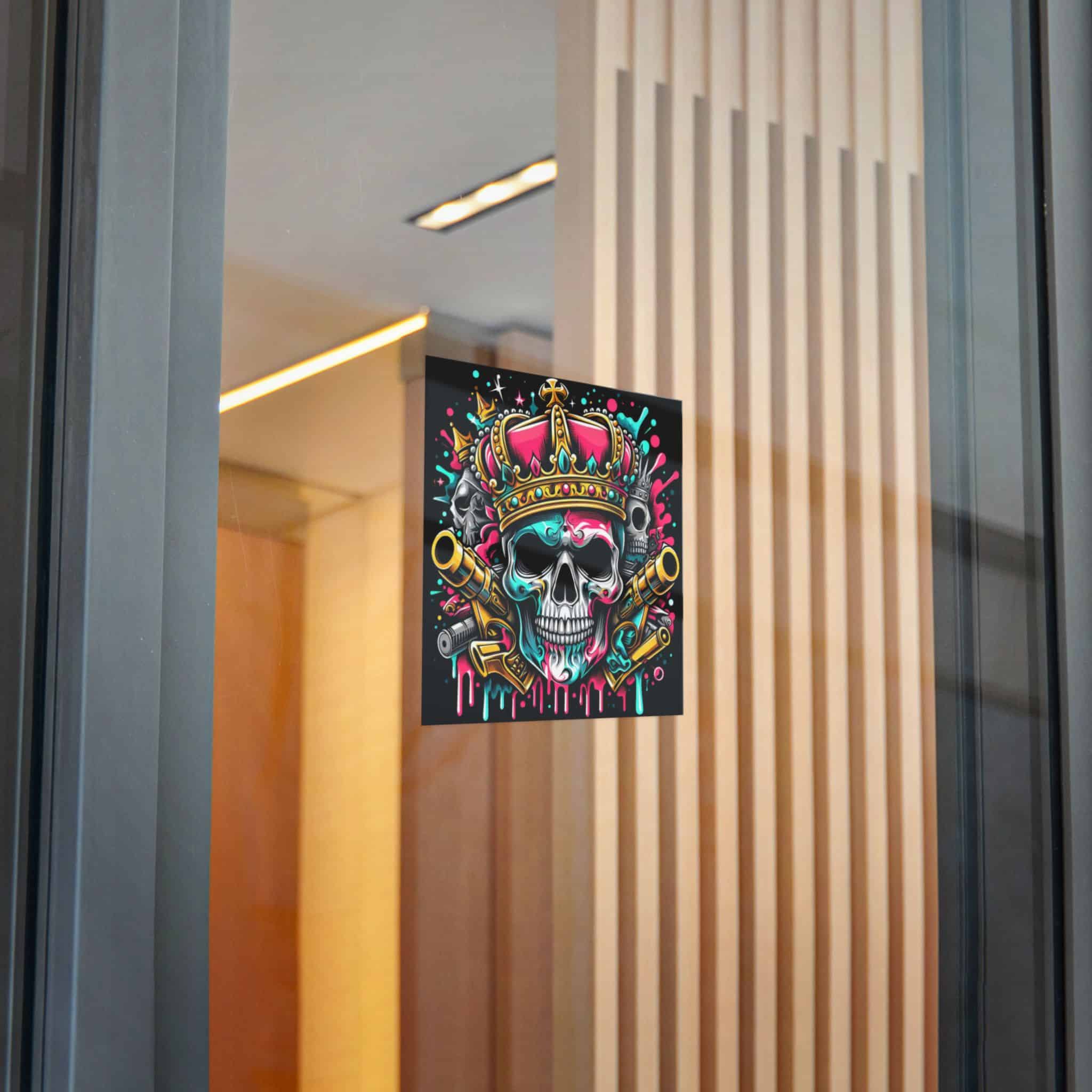 Skull With Crown Guns Is Painted With Skull Skull With Crown Die Cut Stickers Dtf - Image 24