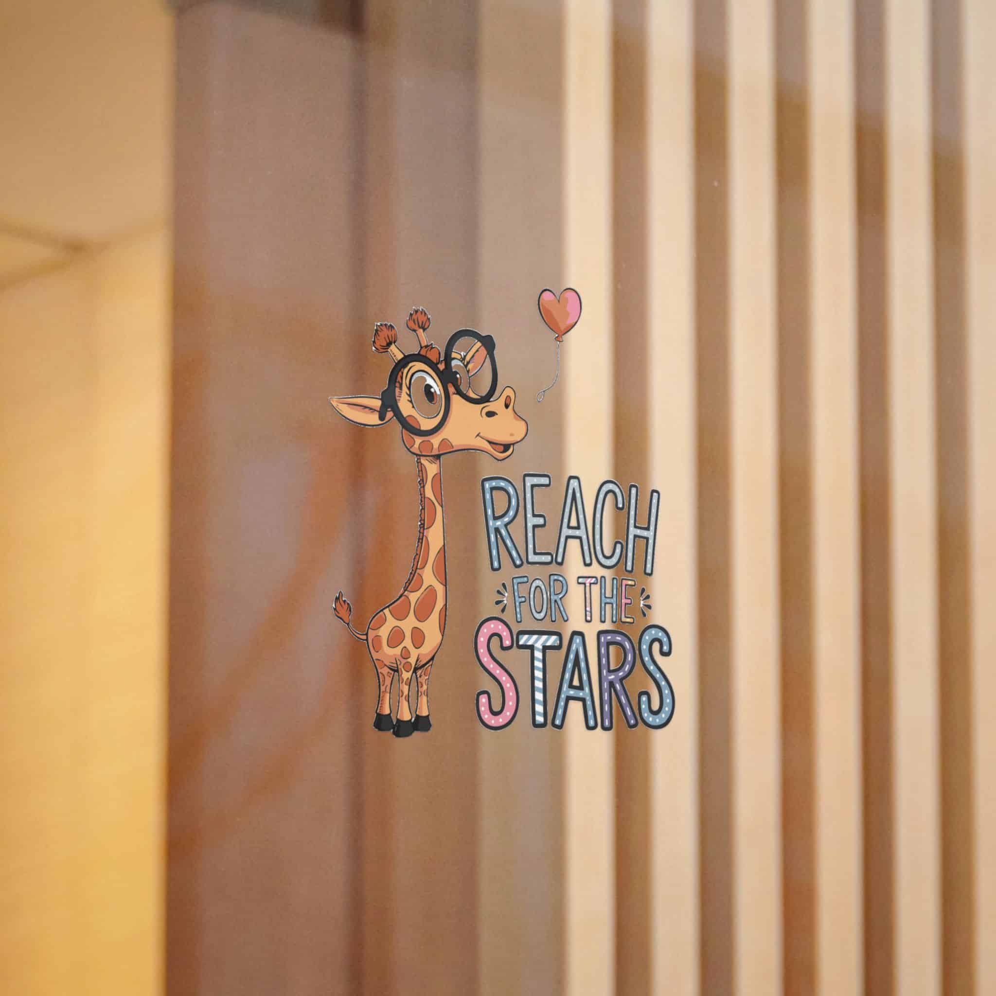 Reach Stars T Shirt Design Cool Giraffe With Glasses Die Cut Stickers Dtf - Image 6