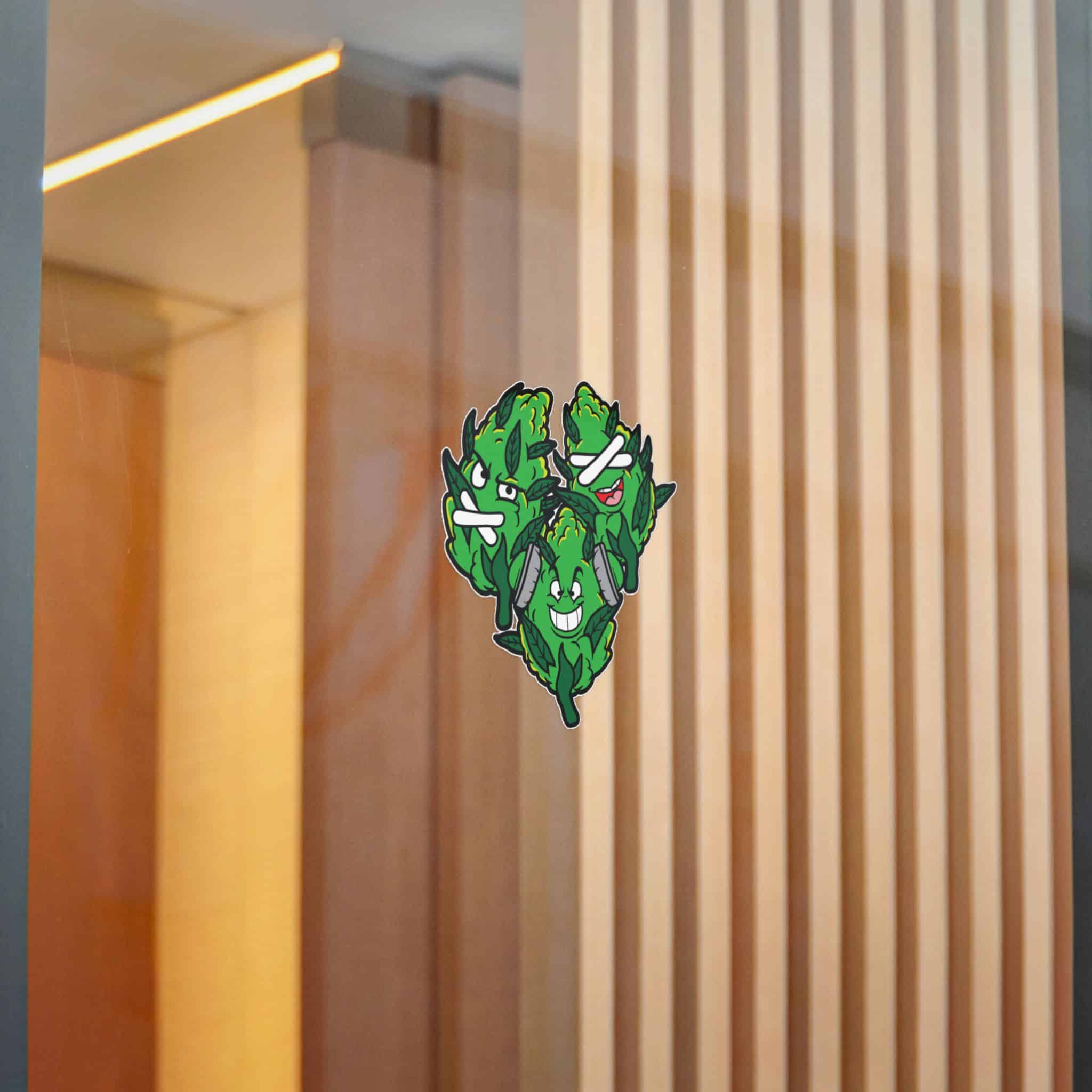 Grass Bud Weed Marijuana High Emoji Die Cut Stickers Dtf - Image 14