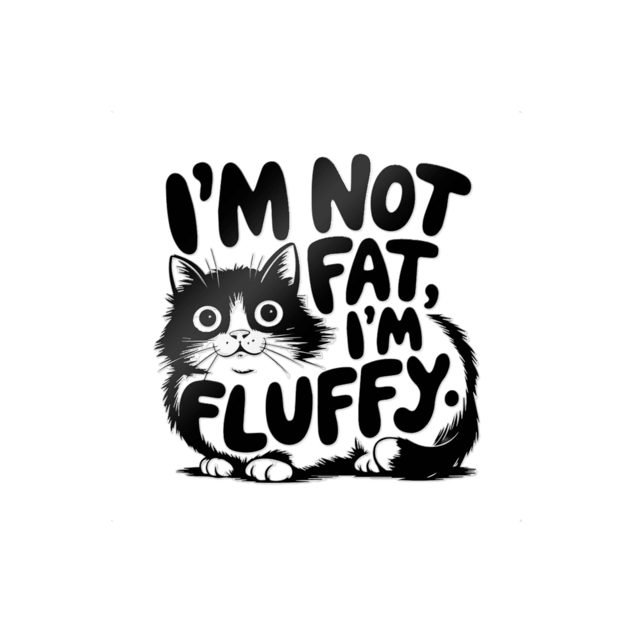 I'm Not Fat I'm Fluffy Die Cut Stickers Dtf - Image 3