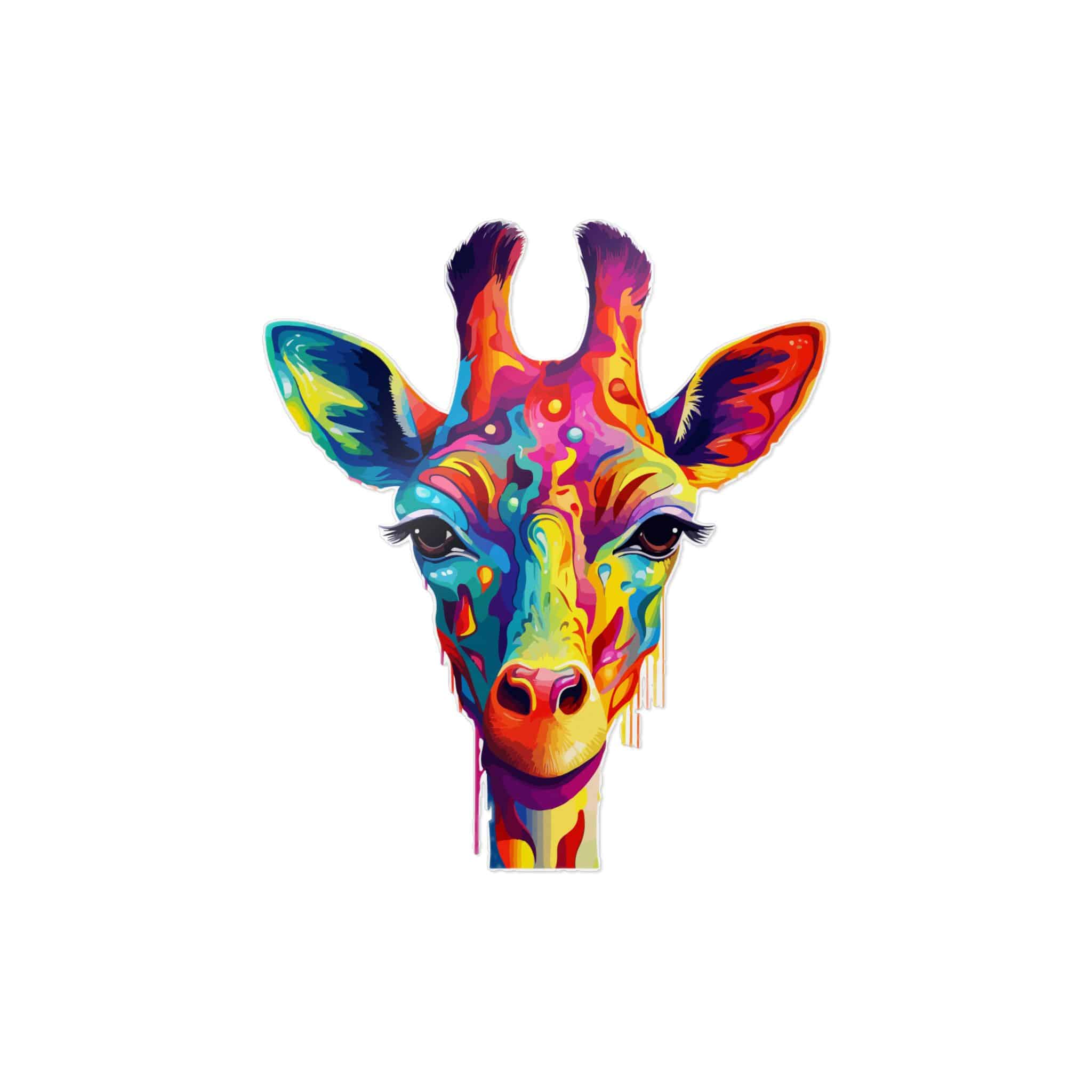 Vibrant Modern Giraffe Fantasy Background 2 Die Cut Stickers Dtf - Image 23