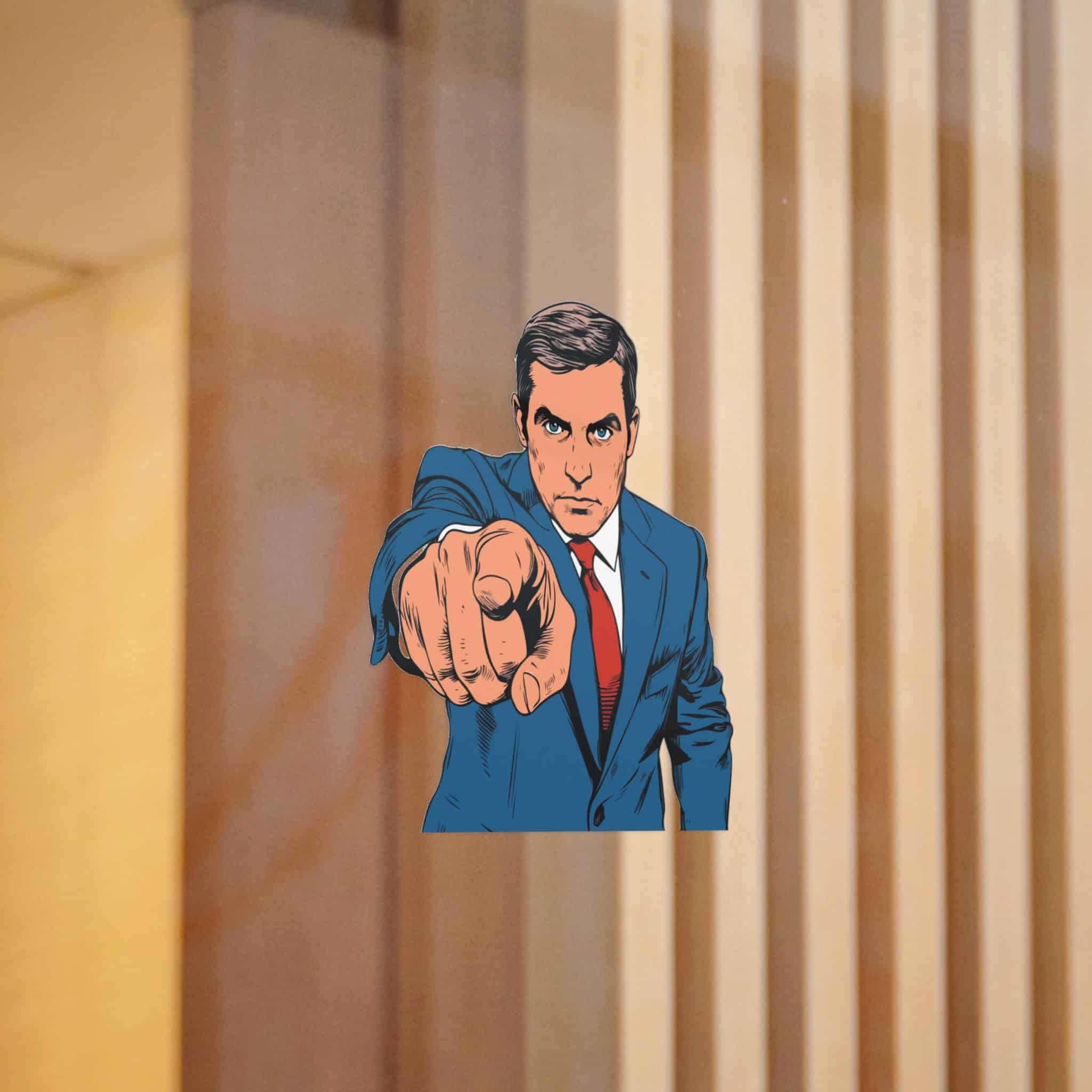 Profesional Joven Ejecutivo Masculino Senalando Usted Concepto Negocio Ilustracion Vectorial Die Cut Stickers Dtf - Image 6