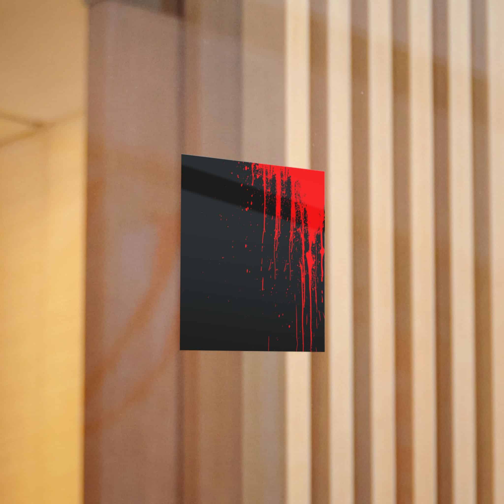 Red Blood Splatter On A Black Background 1508 Die Cut Stickers Dtf - Image 4