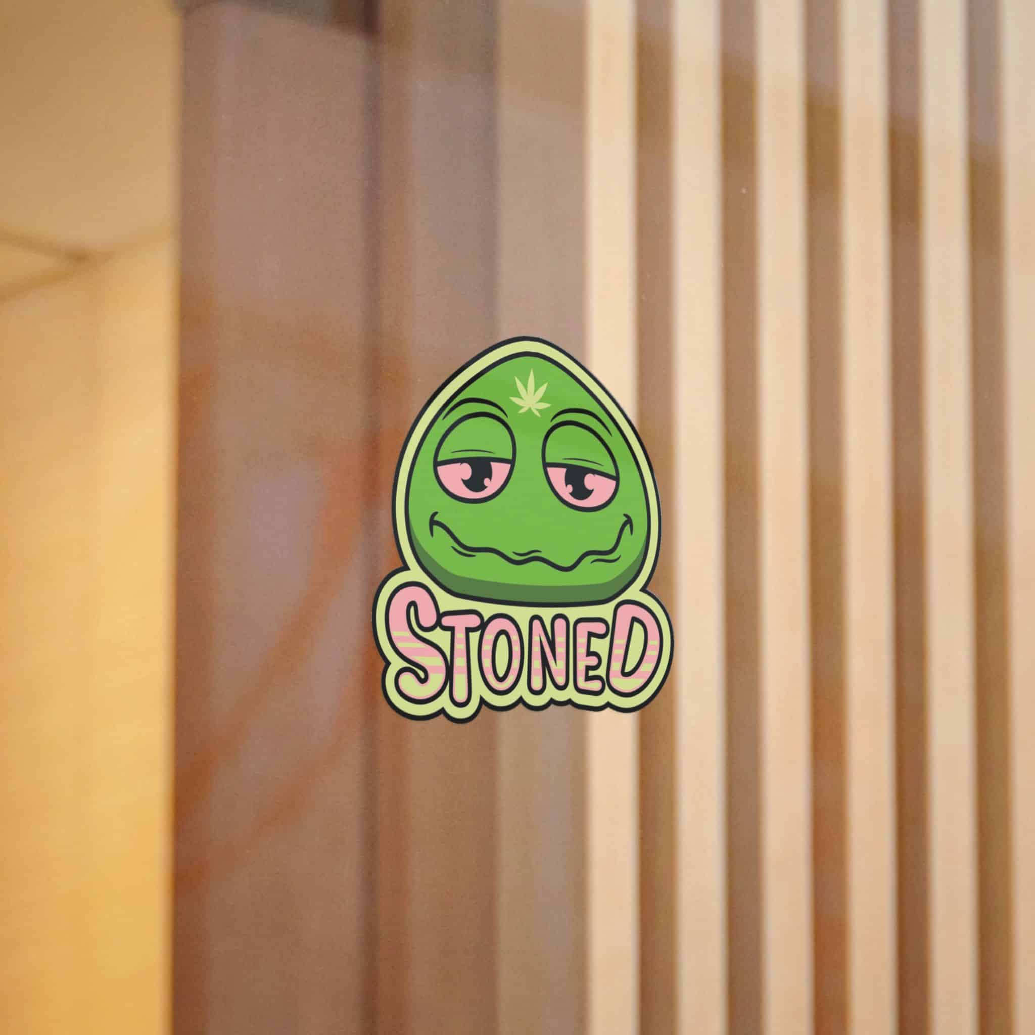 Stoned Emoji Red Eye Sticker Lips Mouth Smoking Quote Vector Shirt Print Design Die Cut Stickers Dtf - Image 6