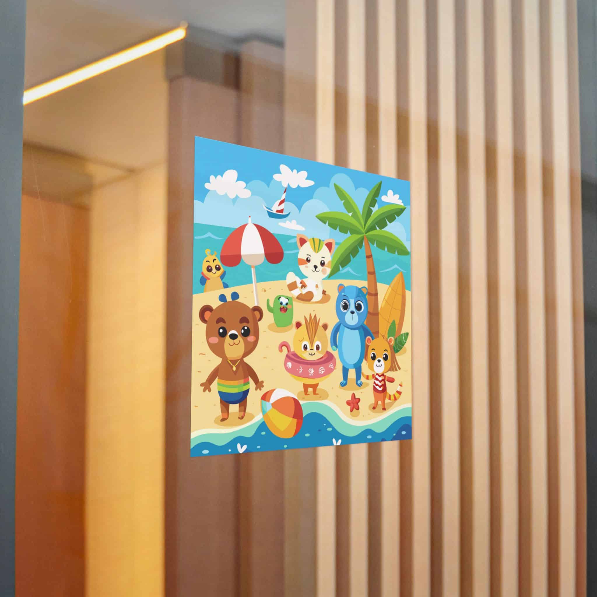 Adorable Beach Animals Enjoying Summer Fun Cute Cartoon (6) Die Cut Stickers Dtf - Image 20