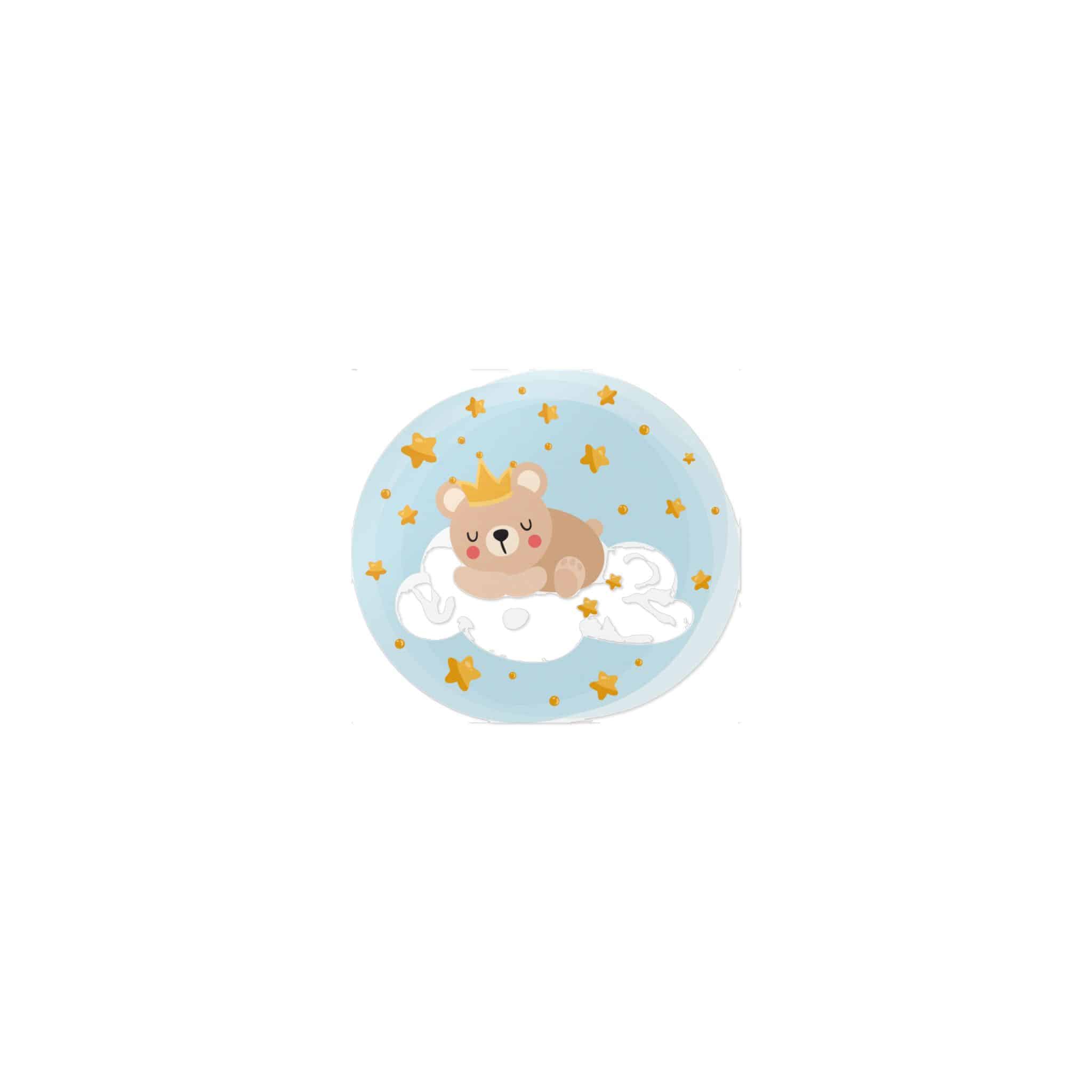 Round Illustration Sweet Dreams With Teddy Bear Prince Sleeping On Cloud Die Cut Stickers Dtf - Image 17