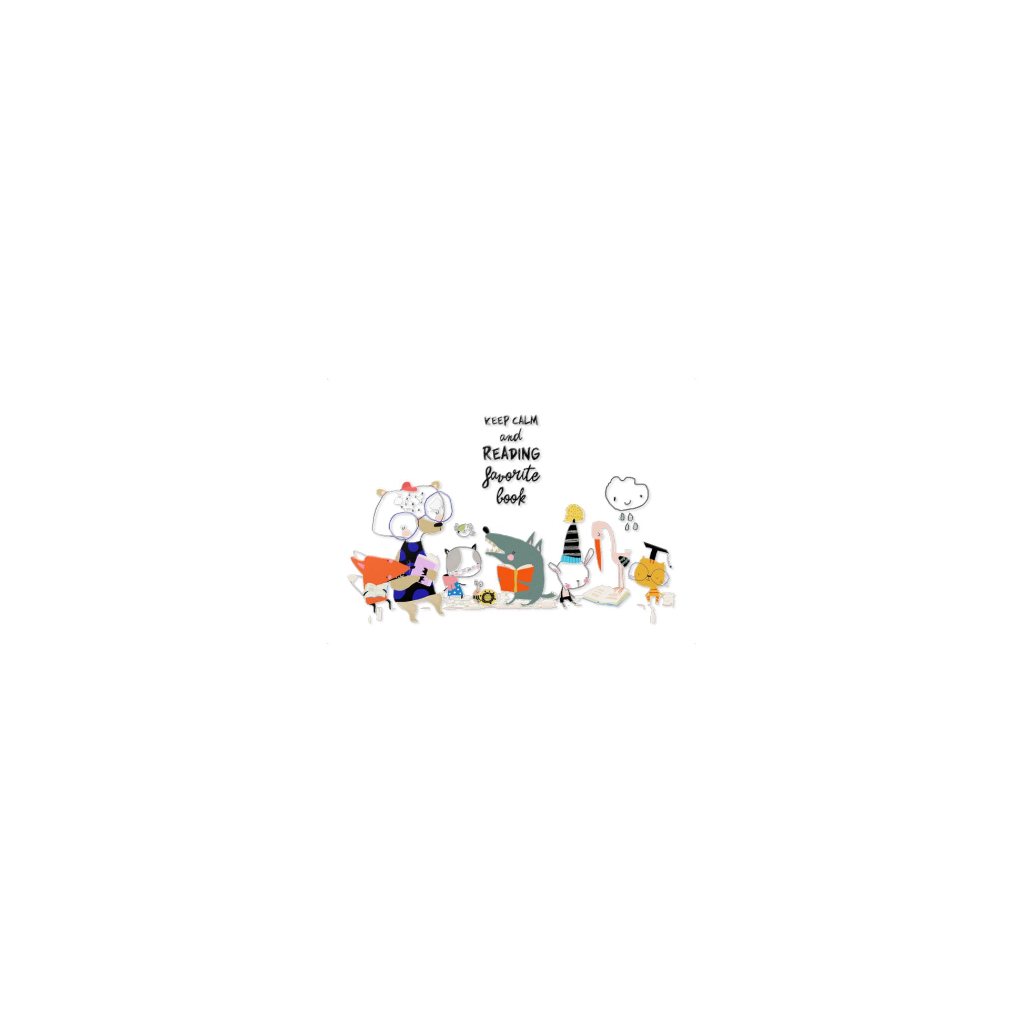 Cute Cartoon Animals Sitting Bench Reading Books Copia Die Cut Stickers Dtf - Image 7